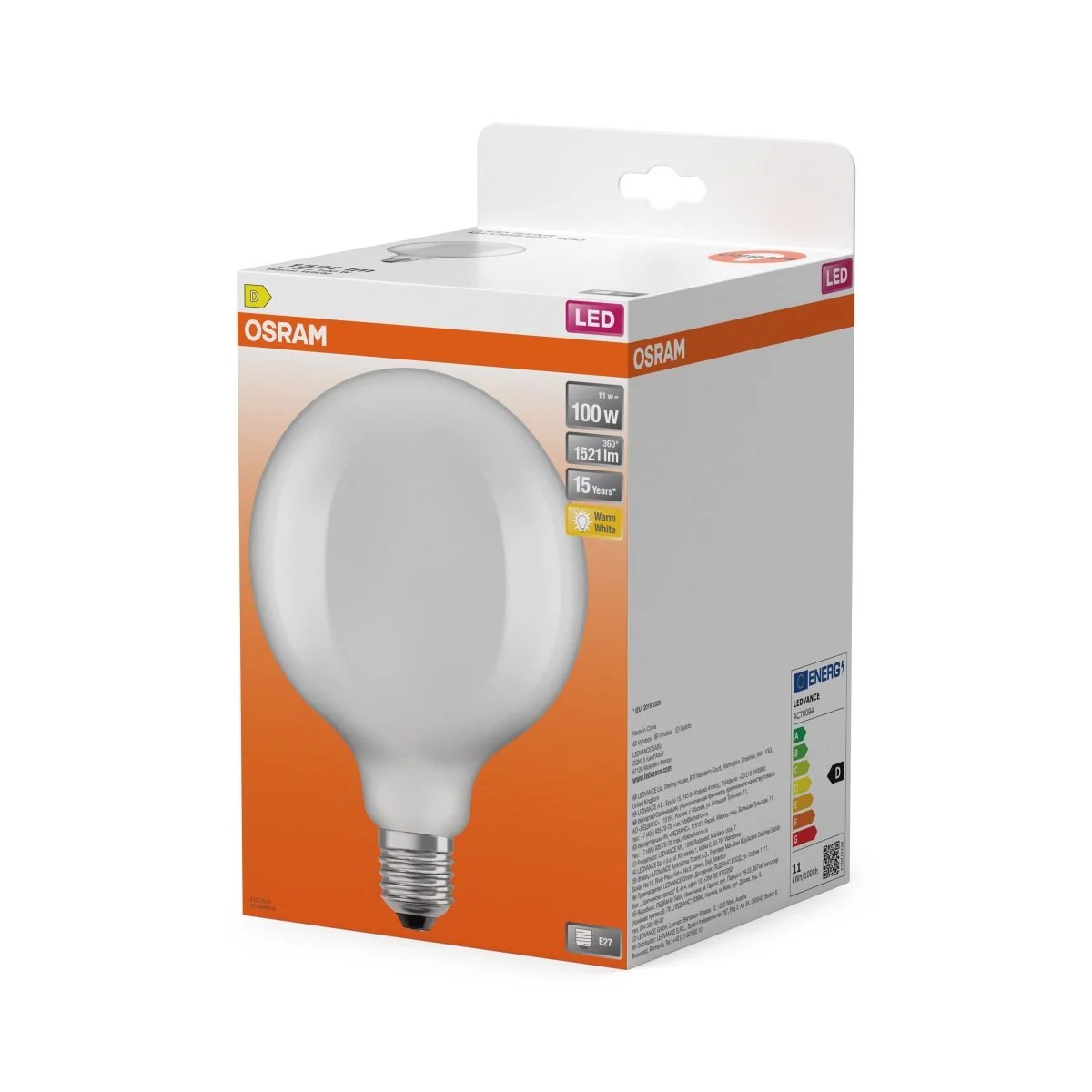 Żarówka LED OSRAM LED Star Globe 125 100 Filament 11W 827 Frosted E27 - Image 2