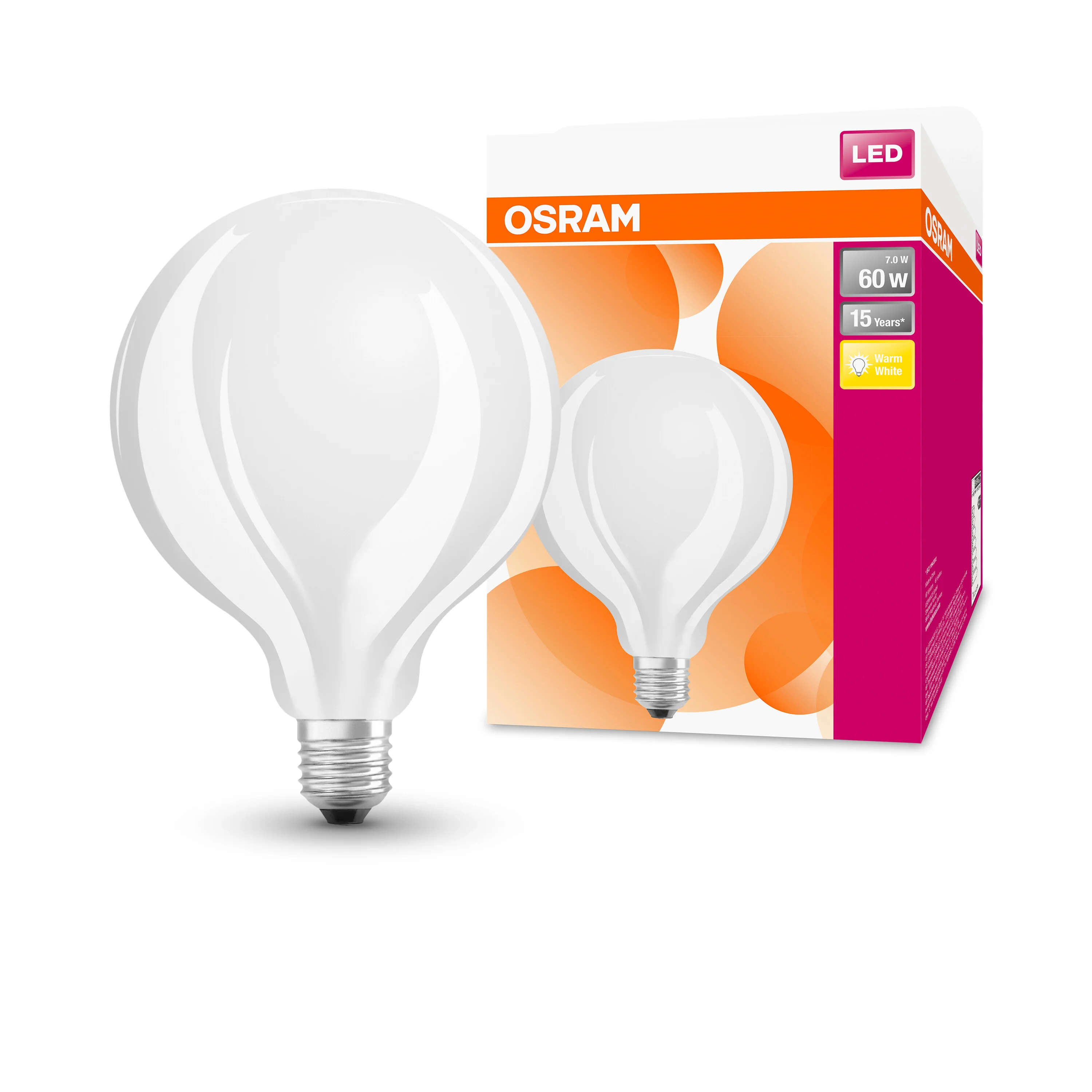 Żarówka LED OSRAM LED Star Globe 125 60 7W 827 Frosted E27 - Image 4