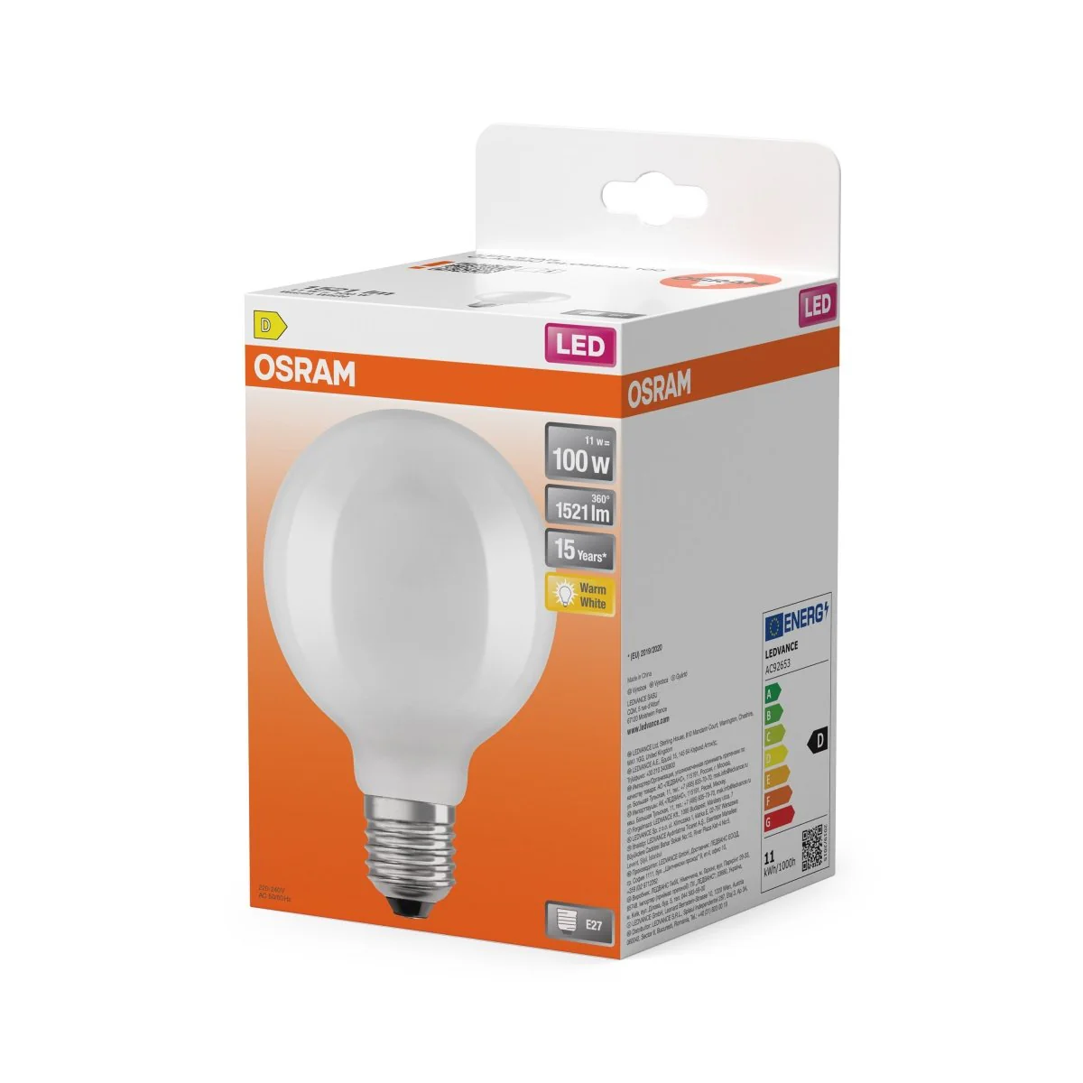 Żarówka LED OSRAM LED Star Globe 95 100 Filament 11W 827 Frosted E27 - Image 2