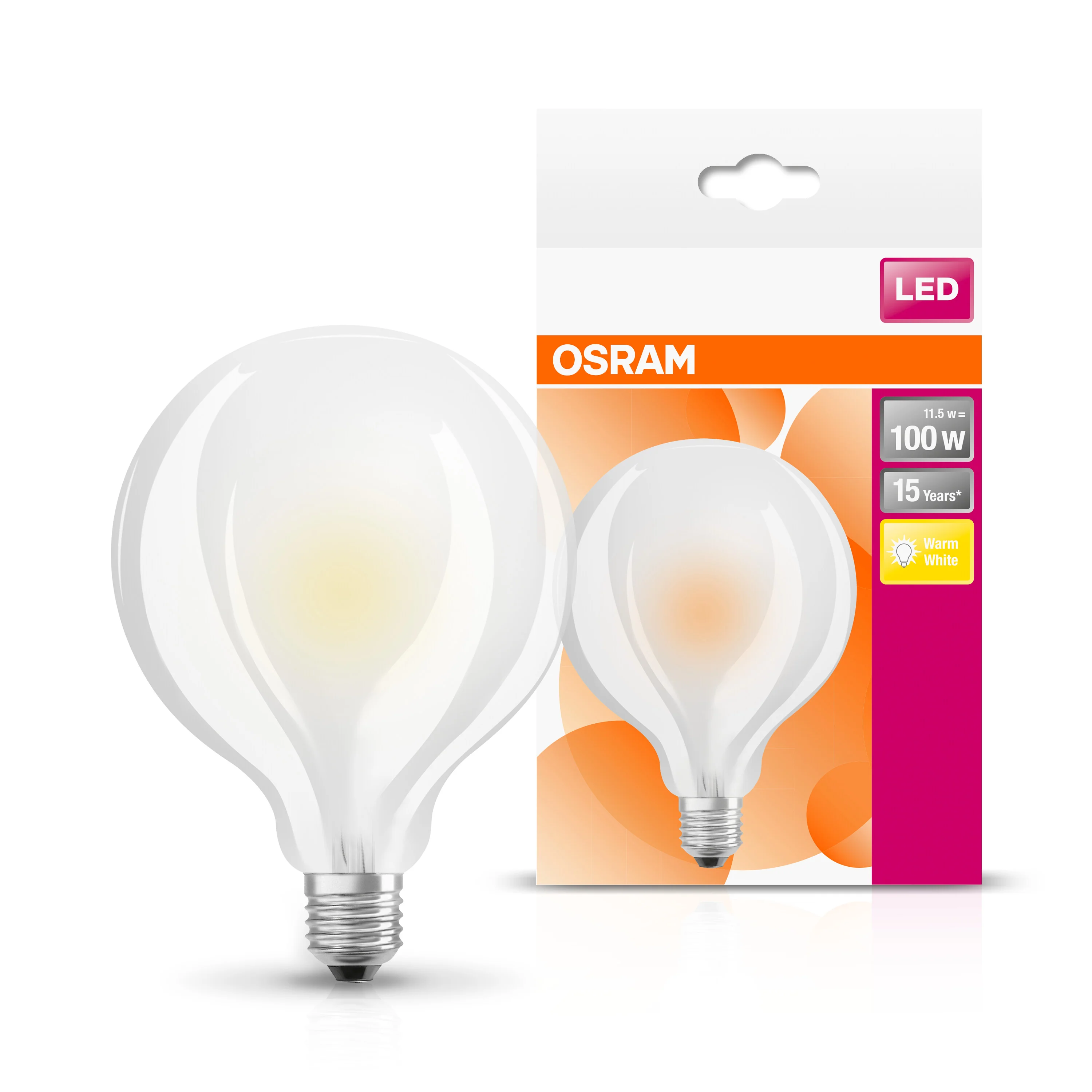 Żarówka LED OSRAM LED Star Globe 95 100 Filament 11W 827 Frosted E27 - Image 4