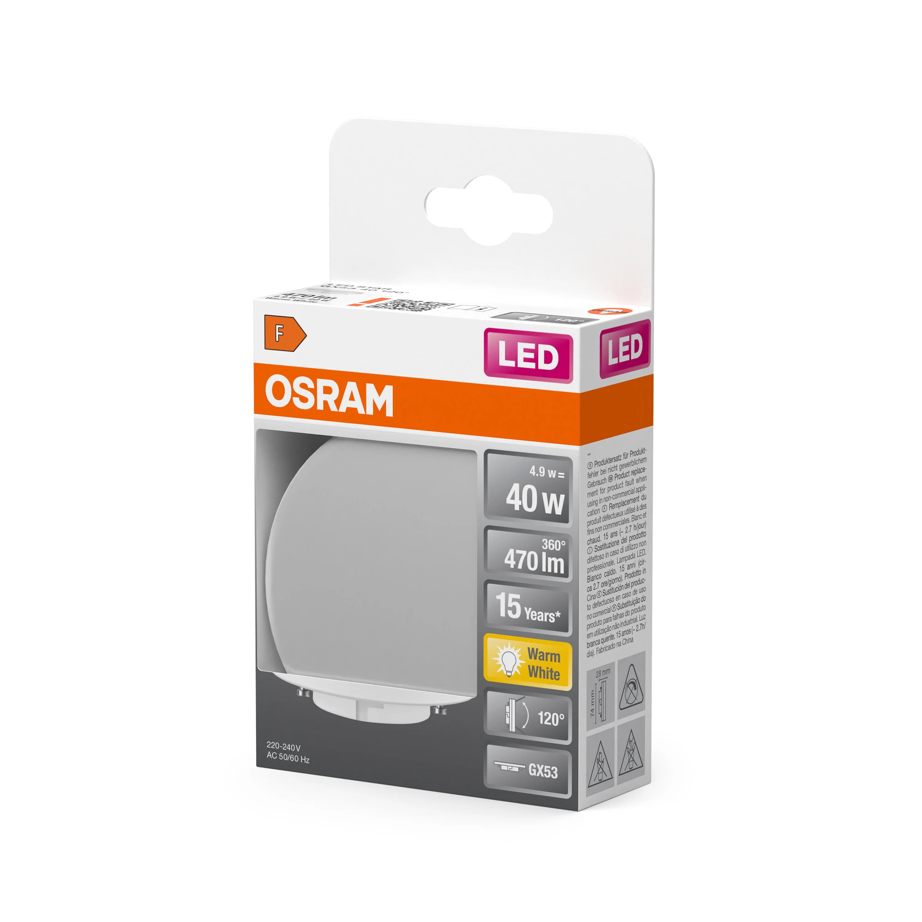 Żarówka LED OSRAM LED Star GX53 40 120° 4.9W 827 Frosted GX53 - Image 5