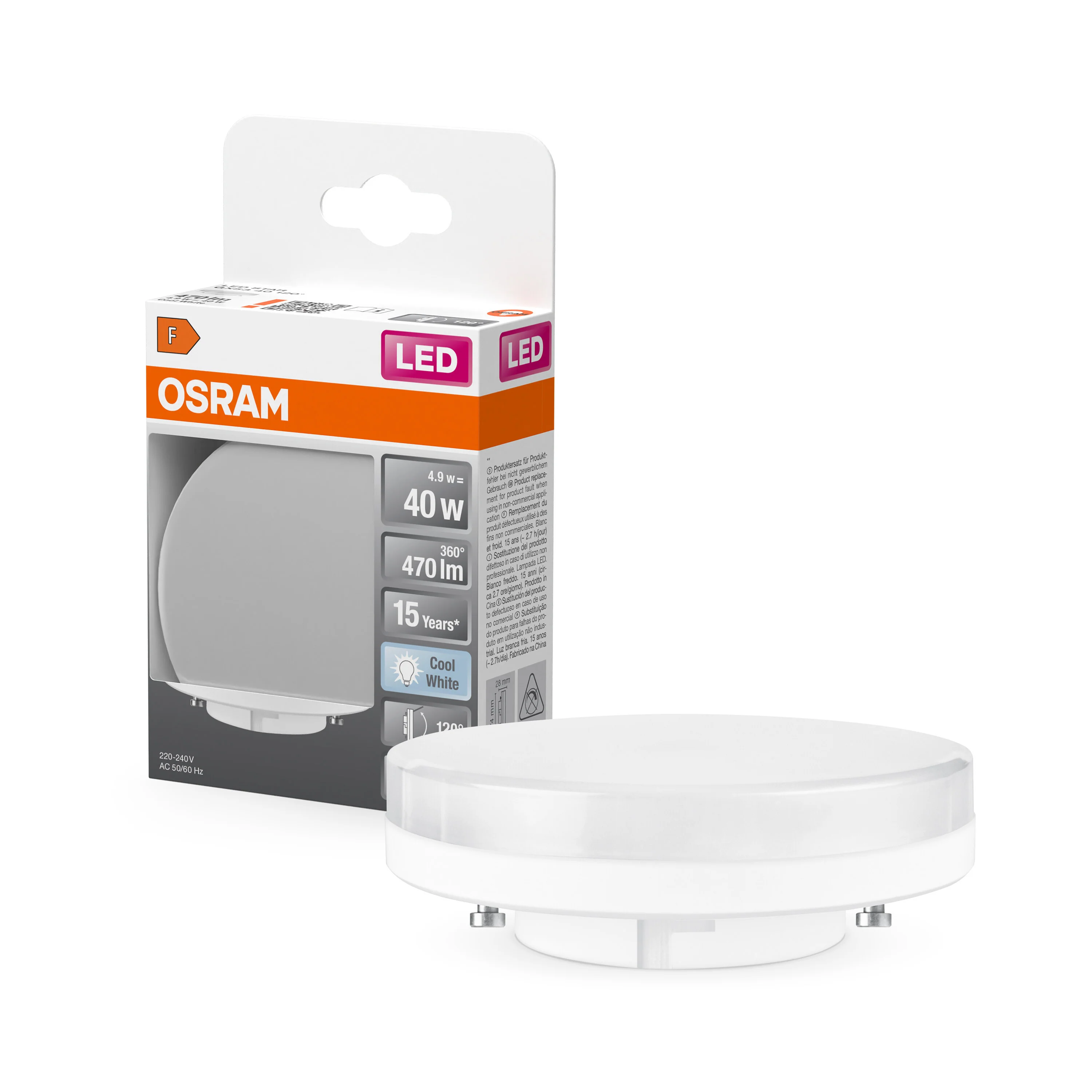 Żarówka LED OSRAM LED Star GX53 40 120° 4.9W 840 Frosted GX53 - Image 4