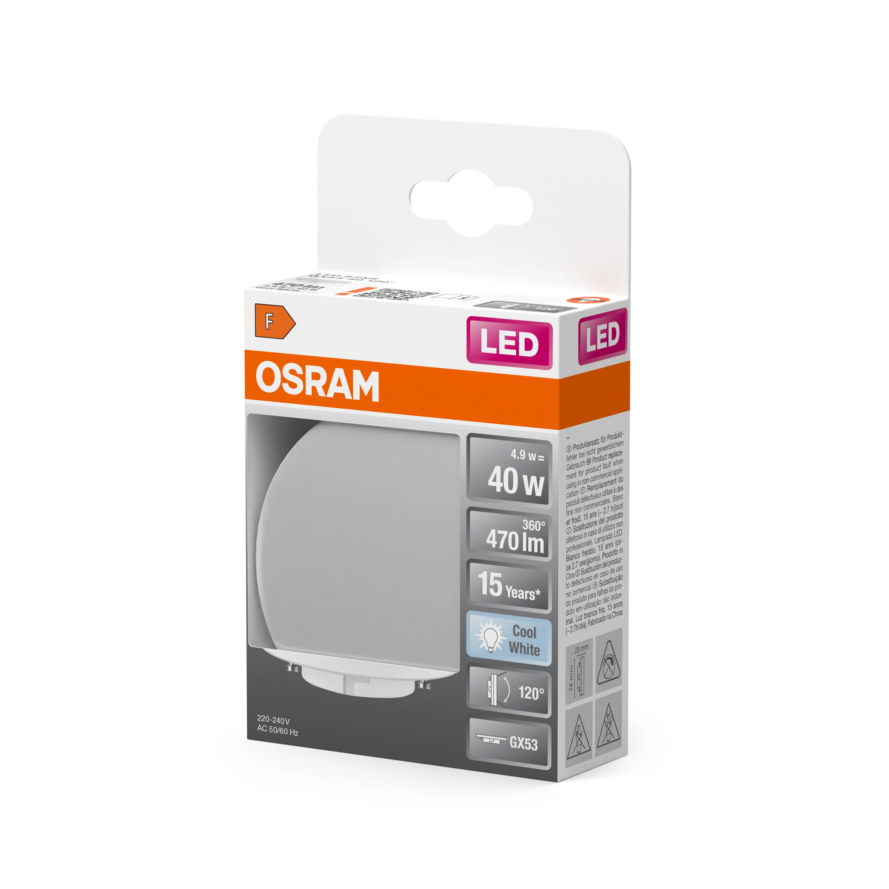 Żarówka LED OSRAM LED Star GX53 40 120° 4.9W 840 Frosted GX53 - Image 5
