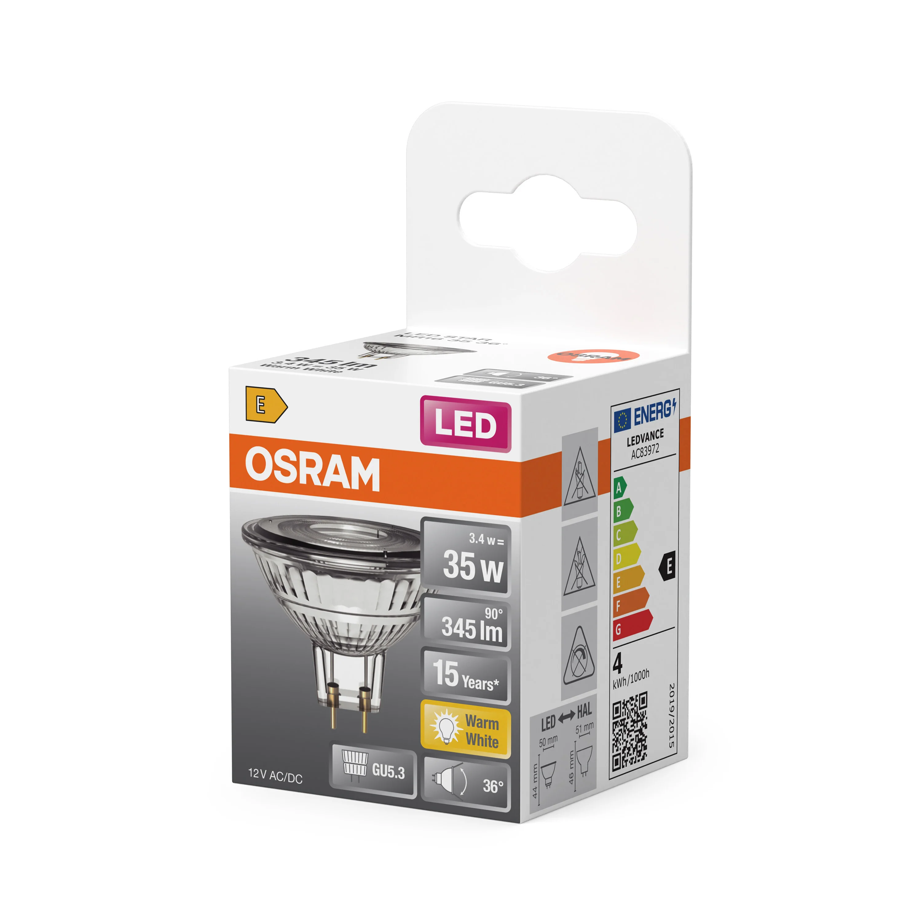 Żarówka LED OSRAM LED Star MR 16 35 36° 3.4W 827 GU5.3 ciepła - Image 5