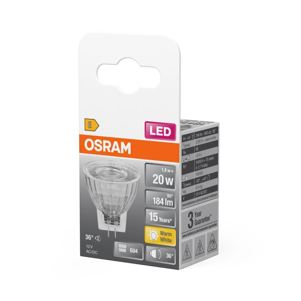 Żarówka LED OSRAM LED Star MR11 20 36° 1.8W 827 GU4 - Image 2