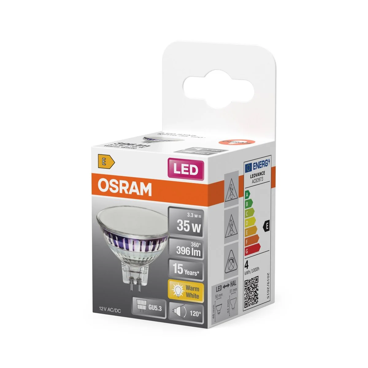 Żarówka LED OSRAM LED Star MR16 35 120° 3.3W/827 GU5.3 ciepła - Image 2