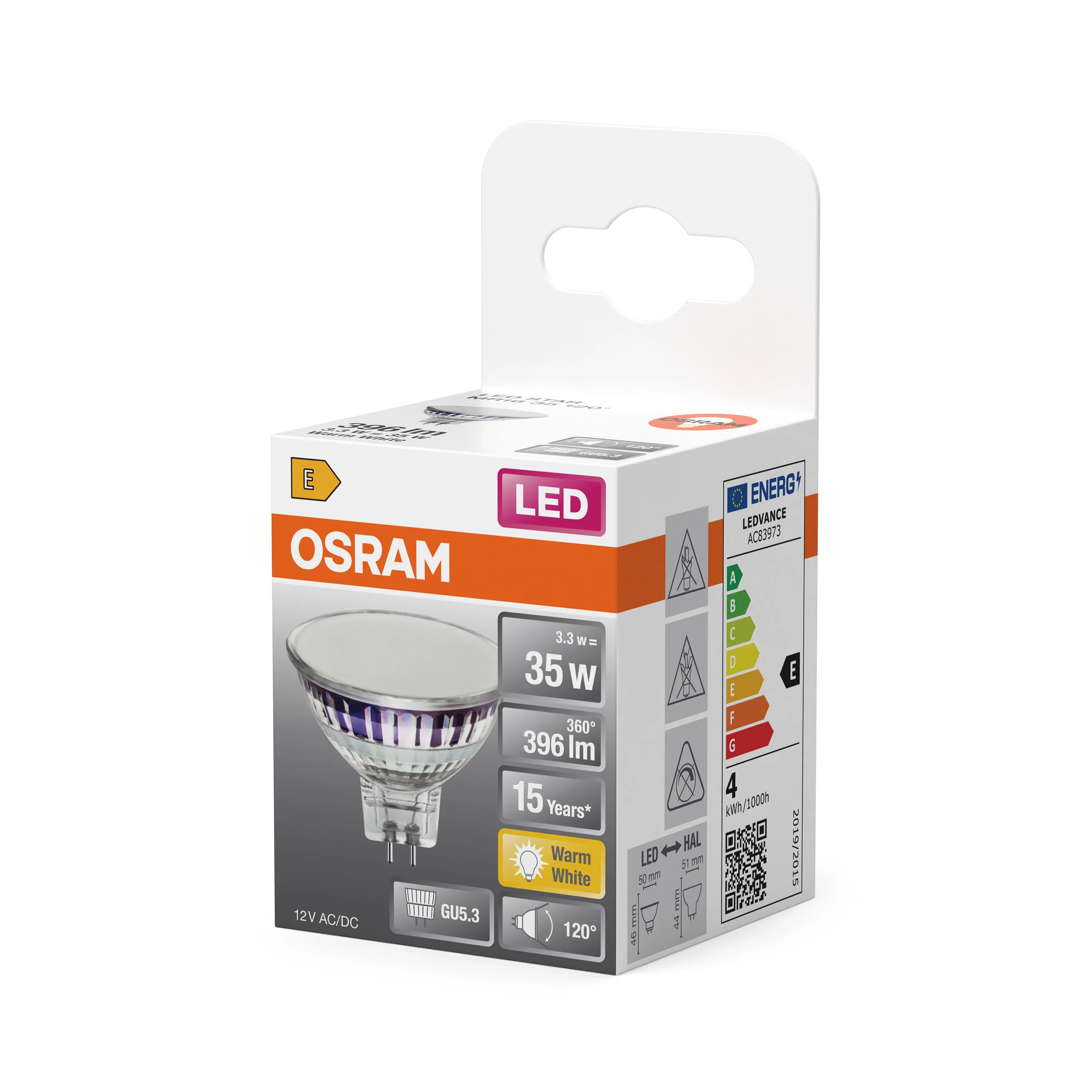 Żarówka LED OSRAM LED Star MR16 35 120° 3.3W/827 GU5.3 ciepła - Image 5