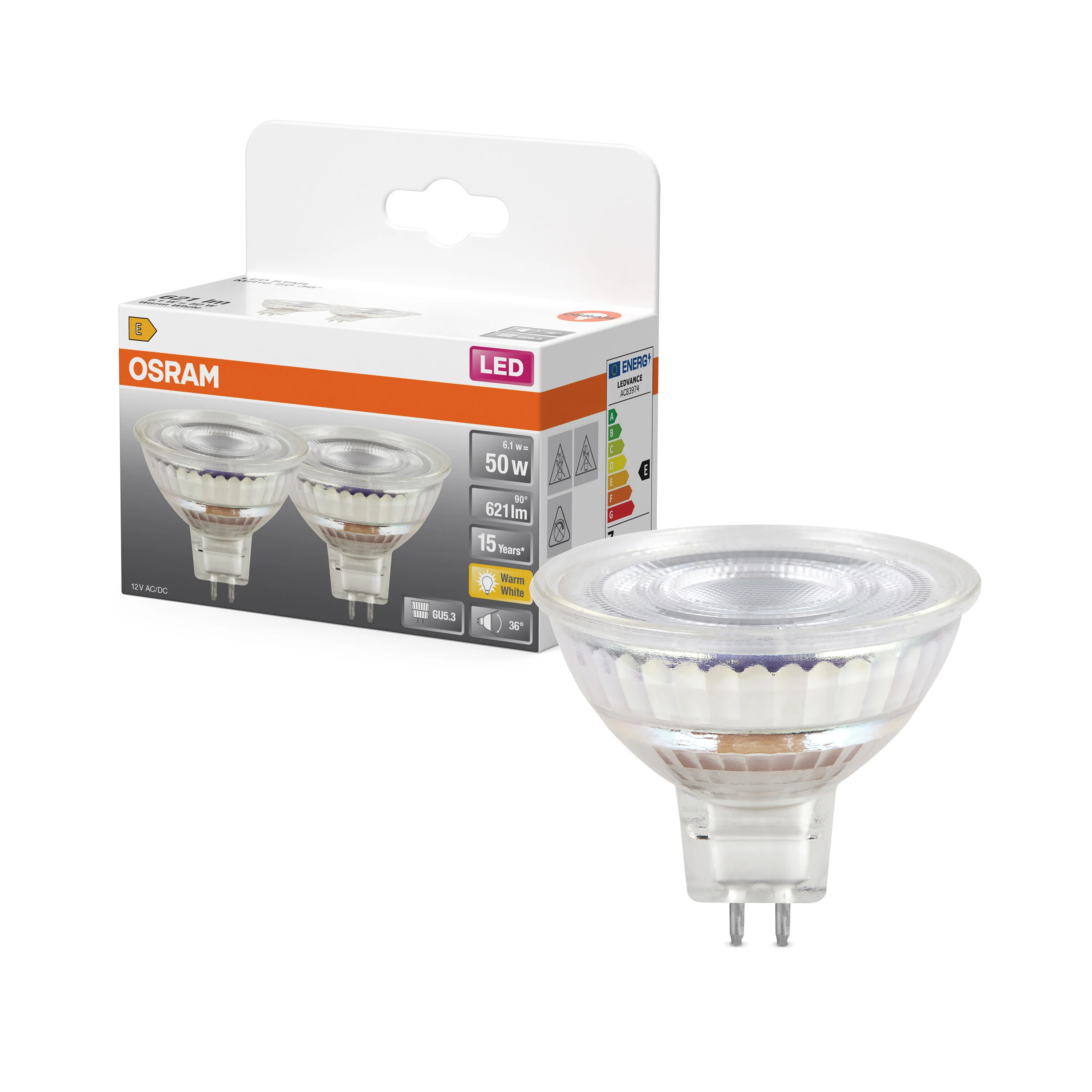 Żarówka LED OSRAM LED Star MR16 50 36° 6.1W 827 GU5.3 - Image 4