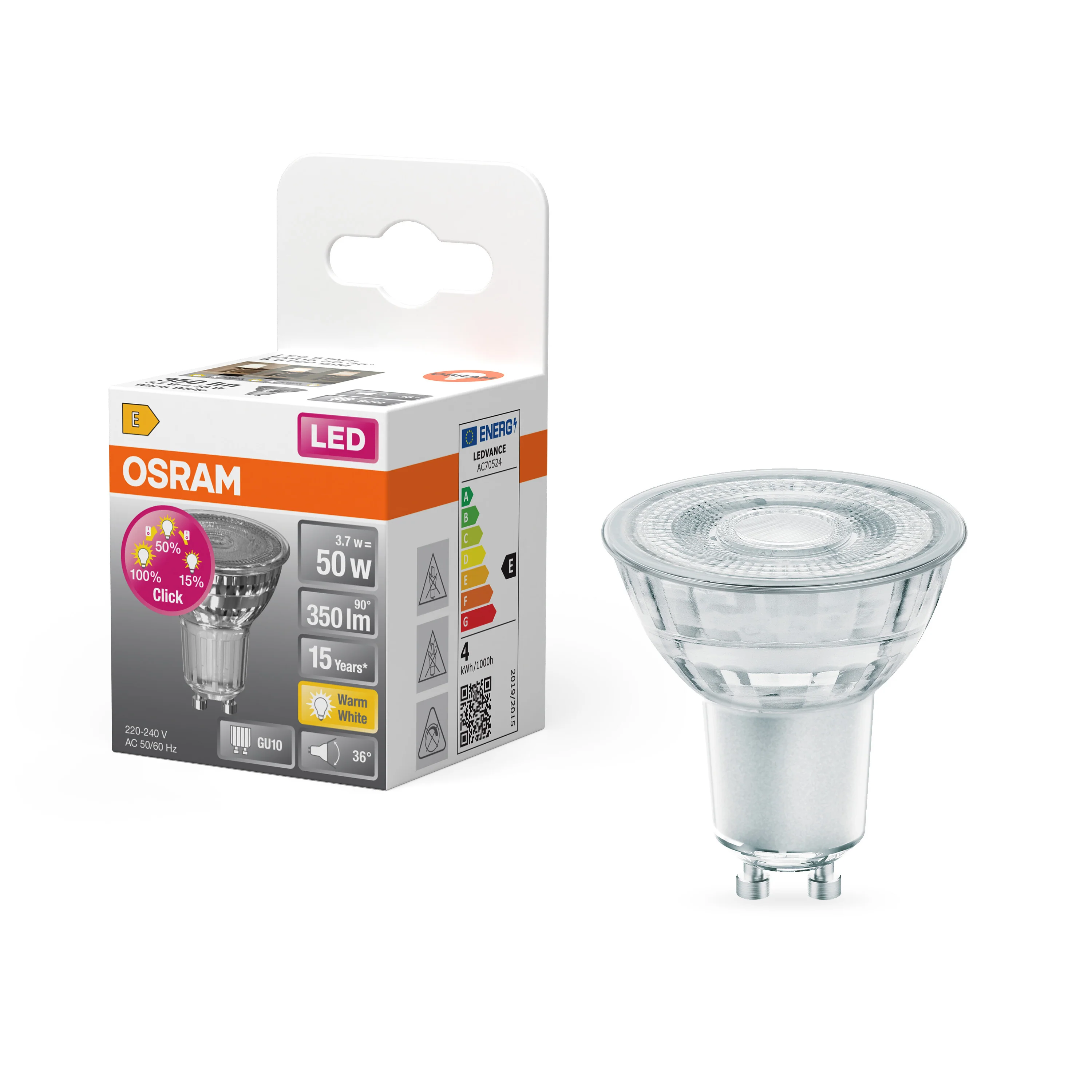 Żarówka LED OSRAM LED Star PAR 16 50 36° 3.7W 827 GU10 3step DIM - Image 4