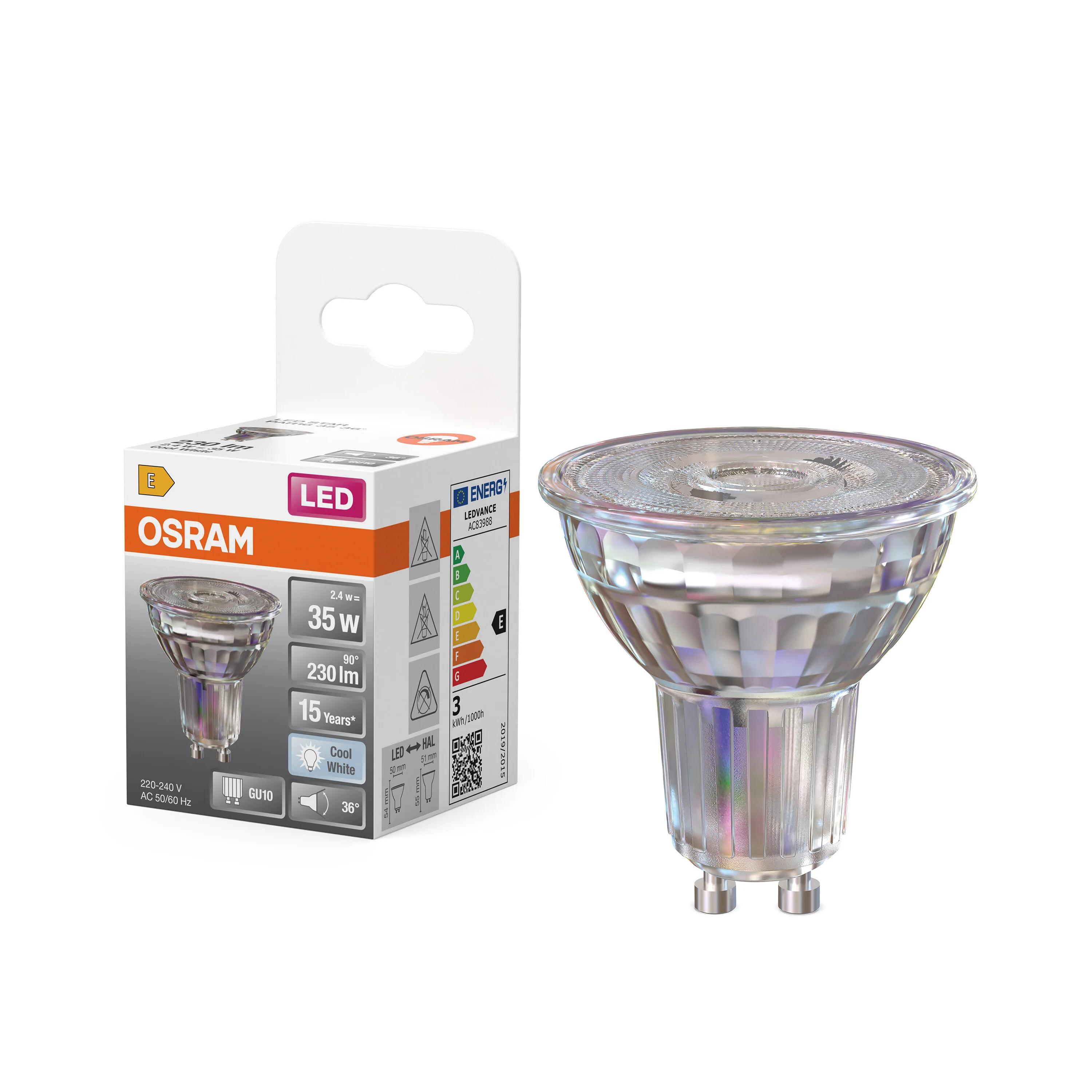 Żarówka LED OSRAM LED Star PAR16 35 36° 2.4W 840 GU10 - Image 4