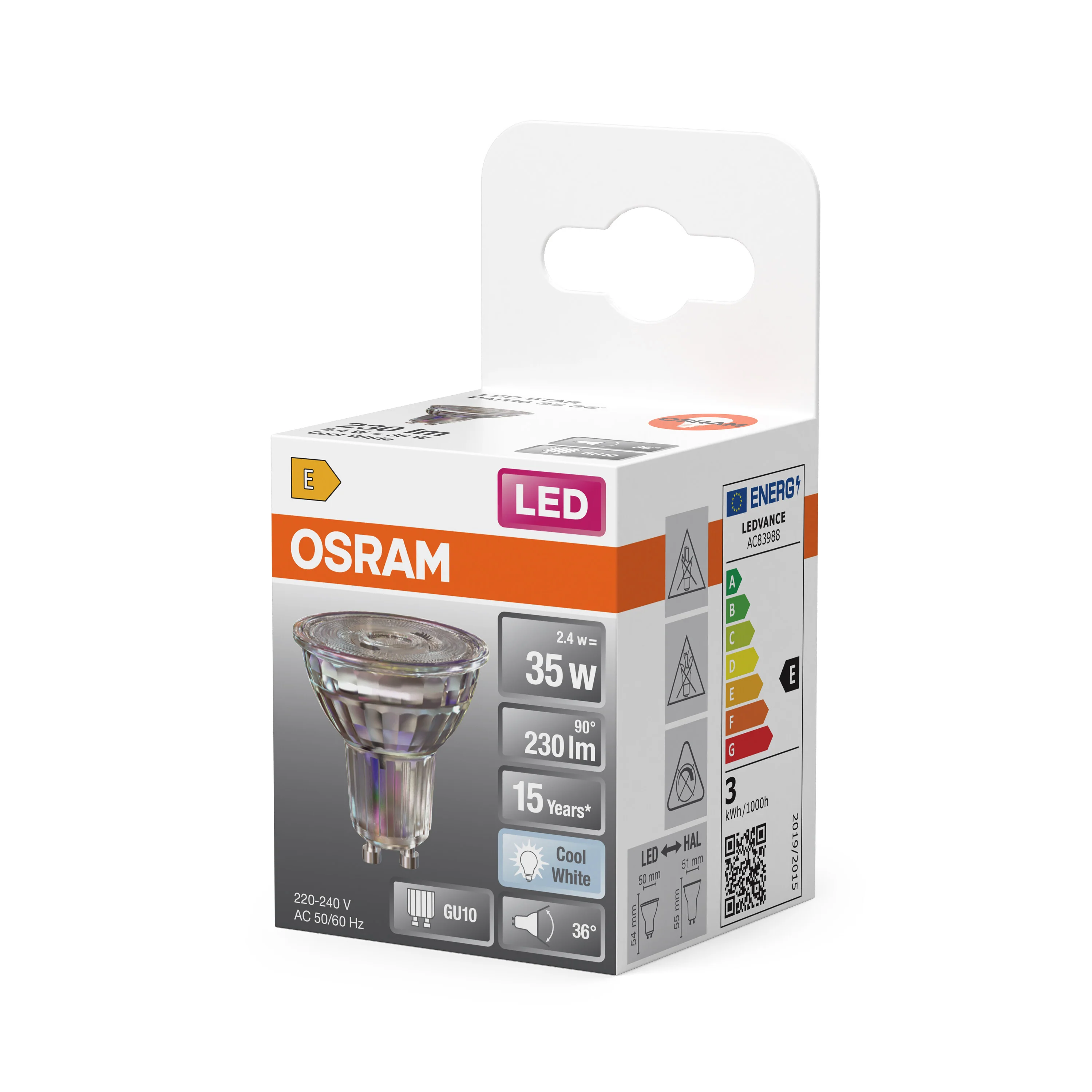 Żarówka LED OSRAM LED Star PAR16 35 36° 2.4W 840 GU10 - Image 5