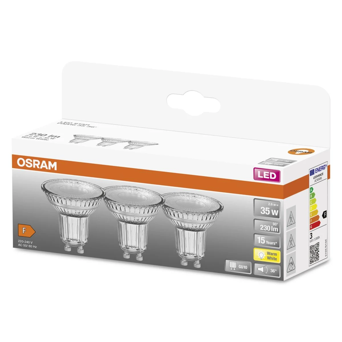Żarówka LED OSRAM LED Star PAR16 35 36° 2.6W 827 GU10 - Image 2