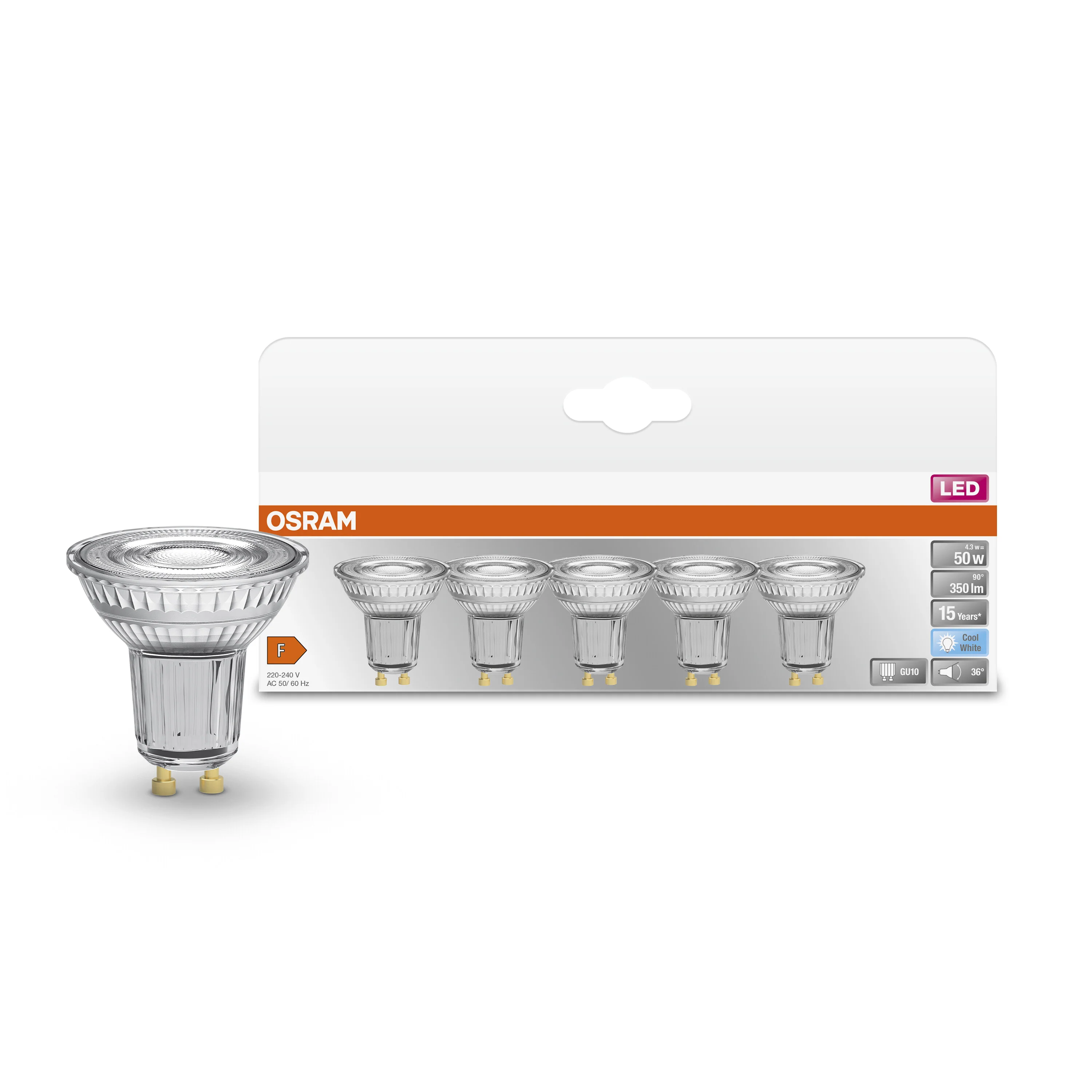Żarówka LED OSRAM LED Star PAR16 50 36° 4.3W 840 GU10 - Image 4