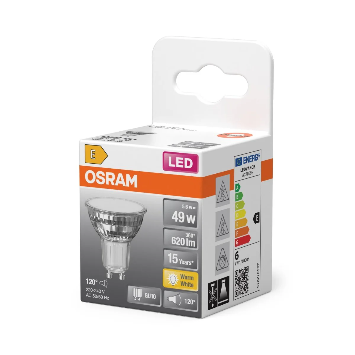 Żarówka LED OSRAM LED Star PAR16 80 120° 5.6W 827 GU10 - Image 2