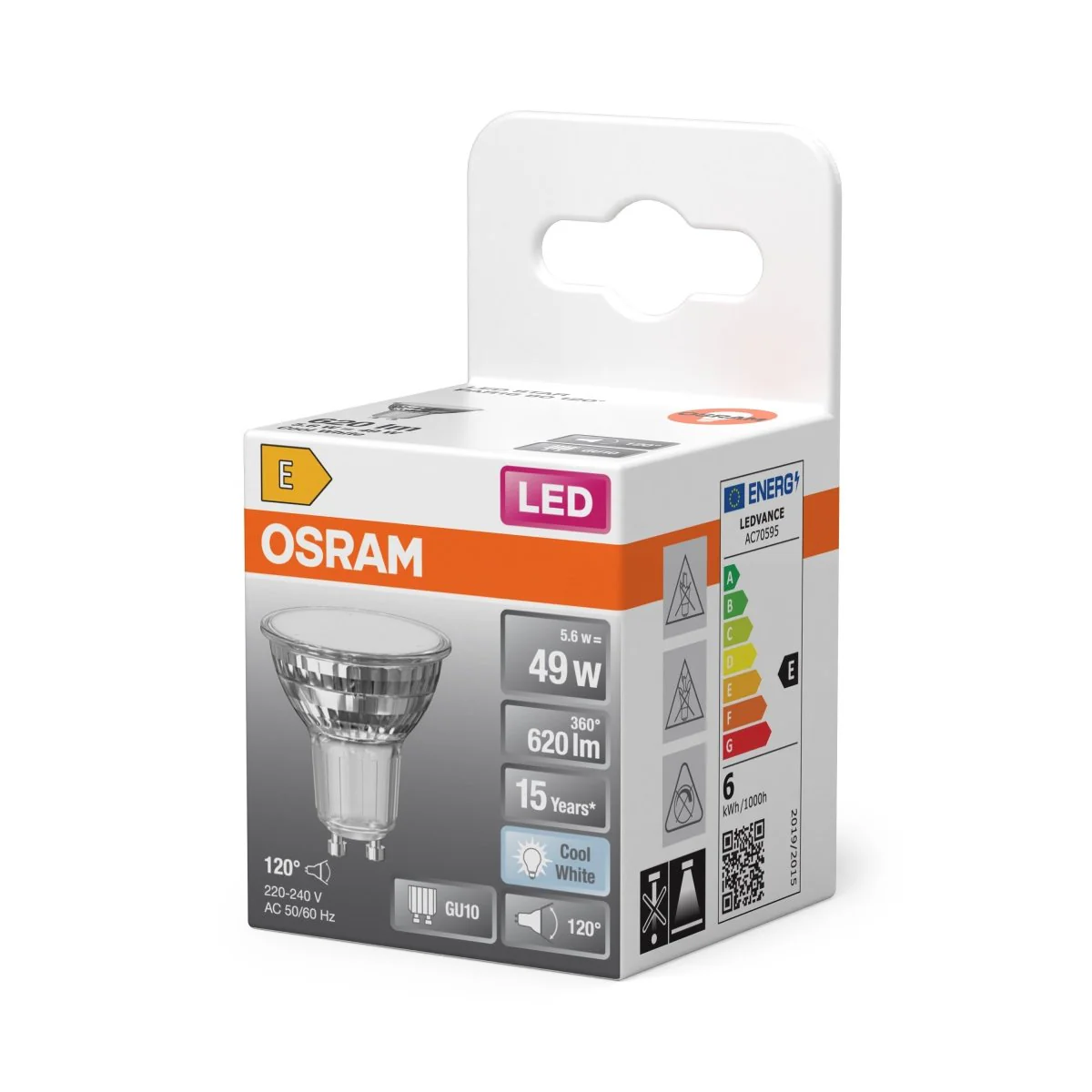 Żarówka LED OSRAM LED Star PAR16 80 120° 5.6W 840 GU10 - Image 2