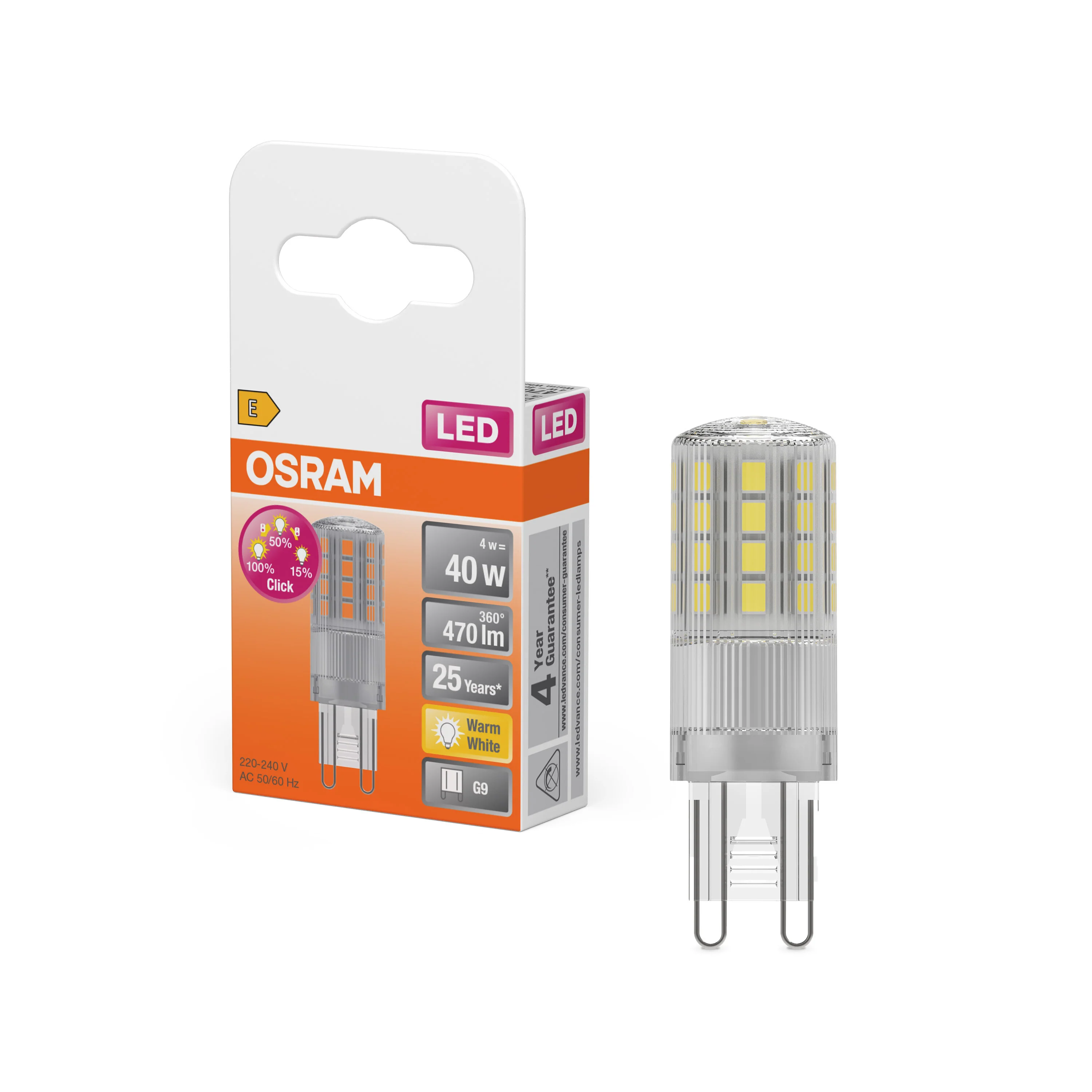 Żarówka LED OSRAM LED Star PIN 40 320° 4W 827 G9 3step DIM - Image 4