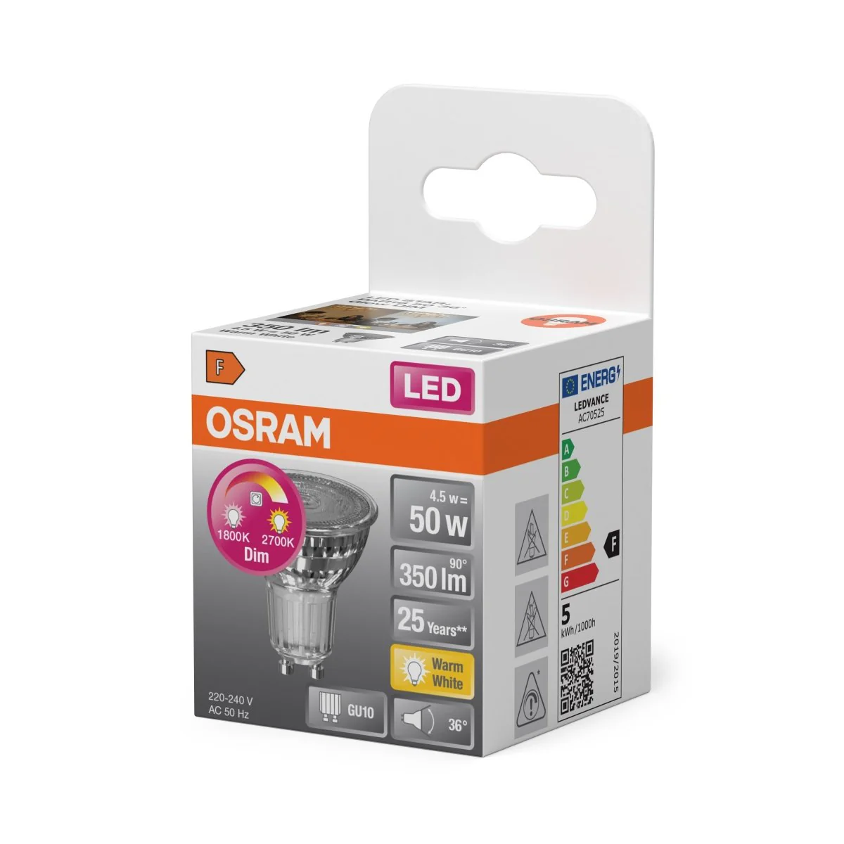 Żarówka LED OSRAM LED Star Plus PAR 16 50 36° DIM 4.5W 827 GU10 - Image 2