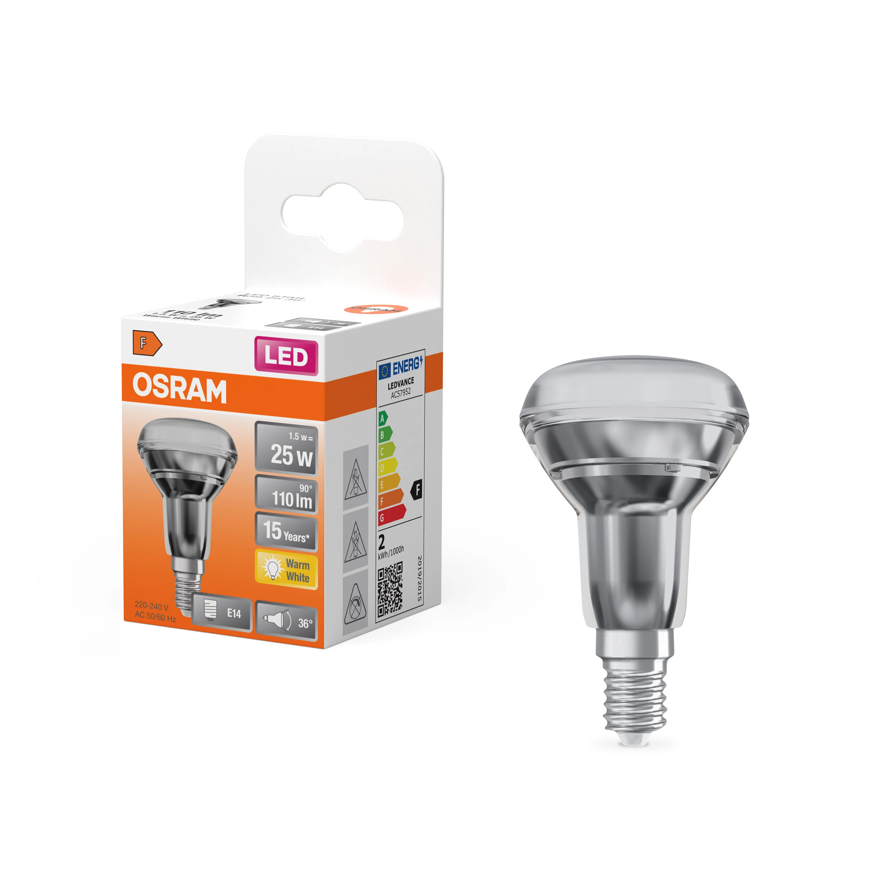 Żarówka LED OSRAM LED Star R39 25 36° 1.5W 827 E14 - Image 4