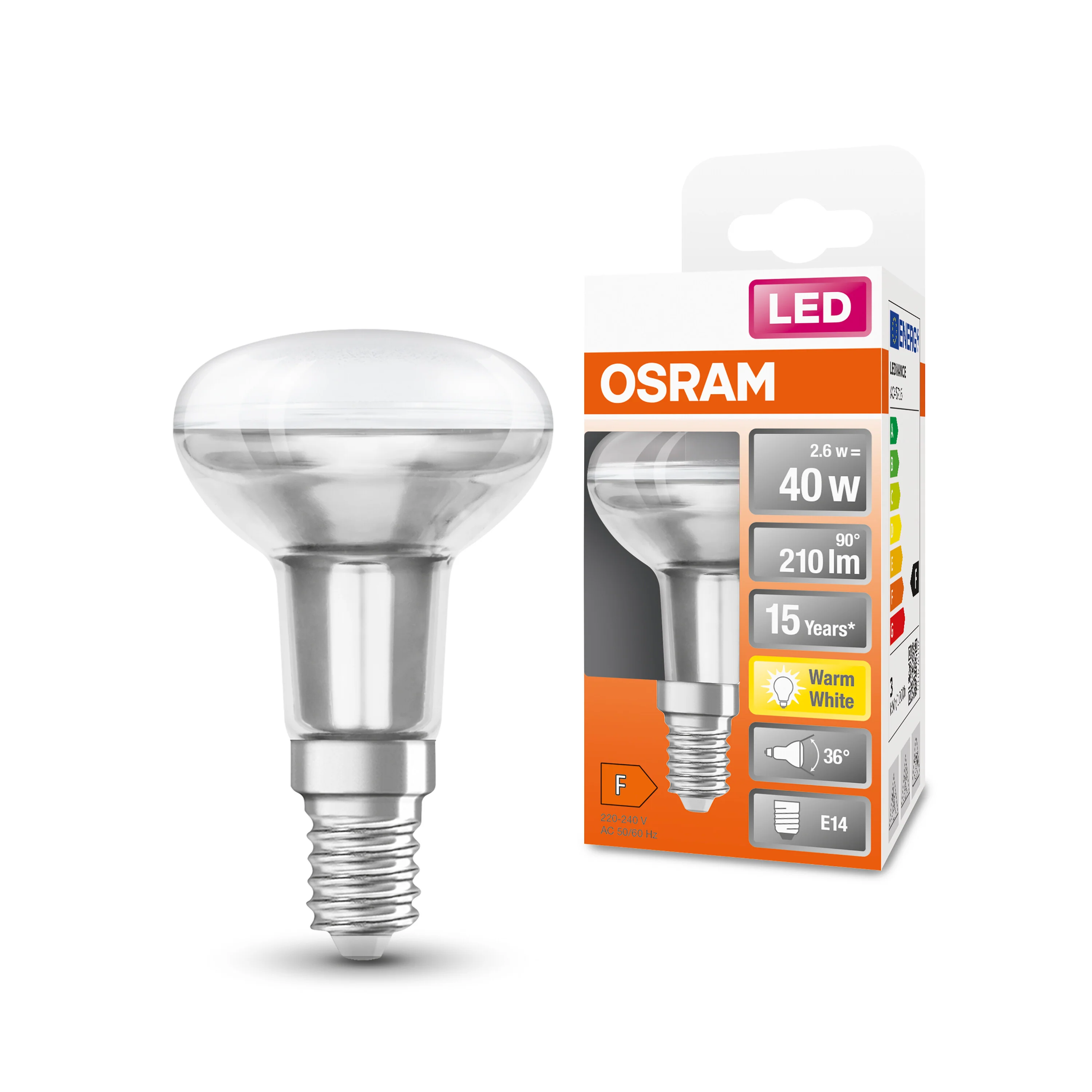 Żarówka LED OSRAM LED Star R50 40 36° 2.6W 827 E14 - Image 4
