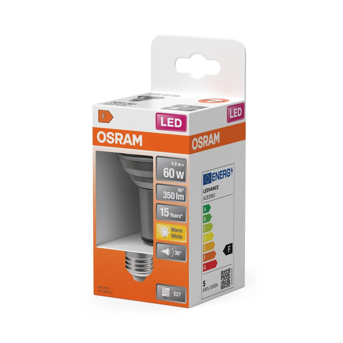 Żarówka LED OSRAM LED Star R63 60 36° 4.8W 827 E27 - Image 2