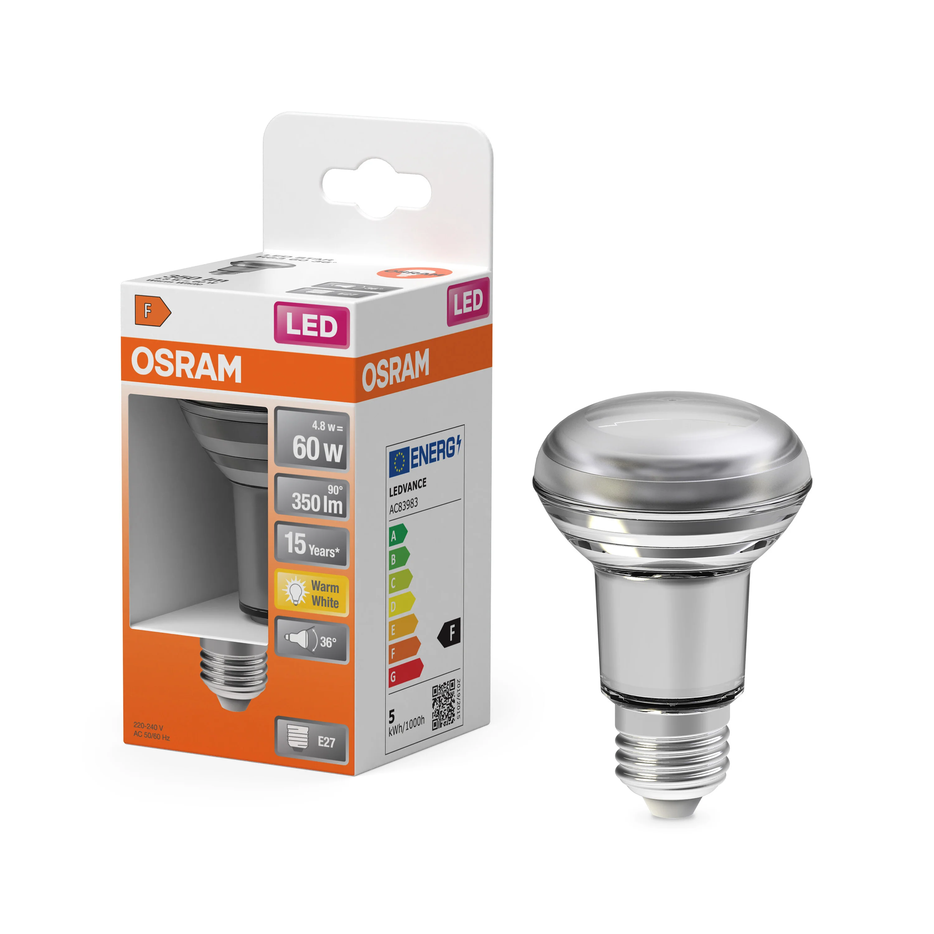 Żarówka LED OSRAM LED Star R63 60 36° 4.8W 827 E27 - Image 4