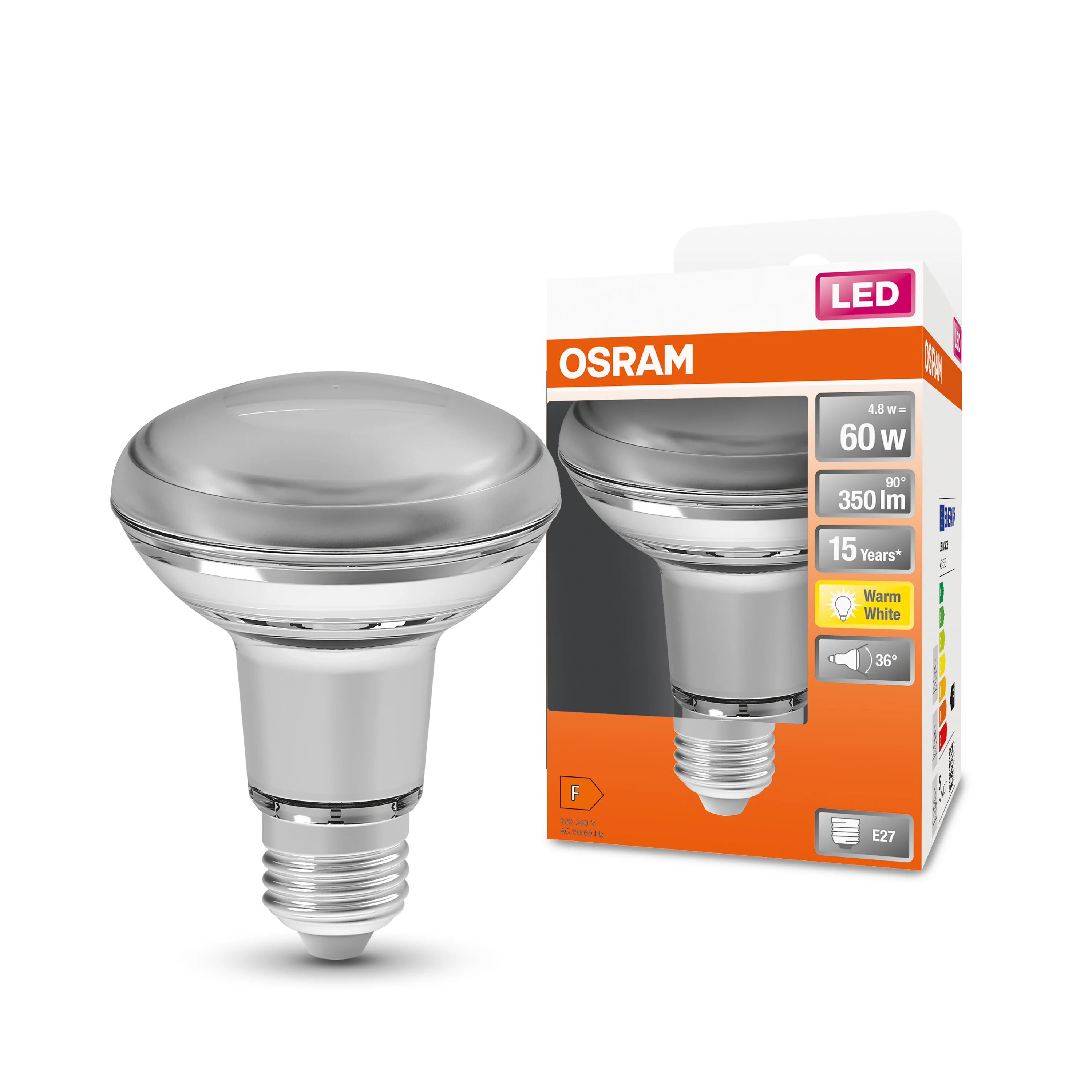 Żarówka LED OSRAM LED Star R80 60 36° 4.8W 827 E27 - Image 4