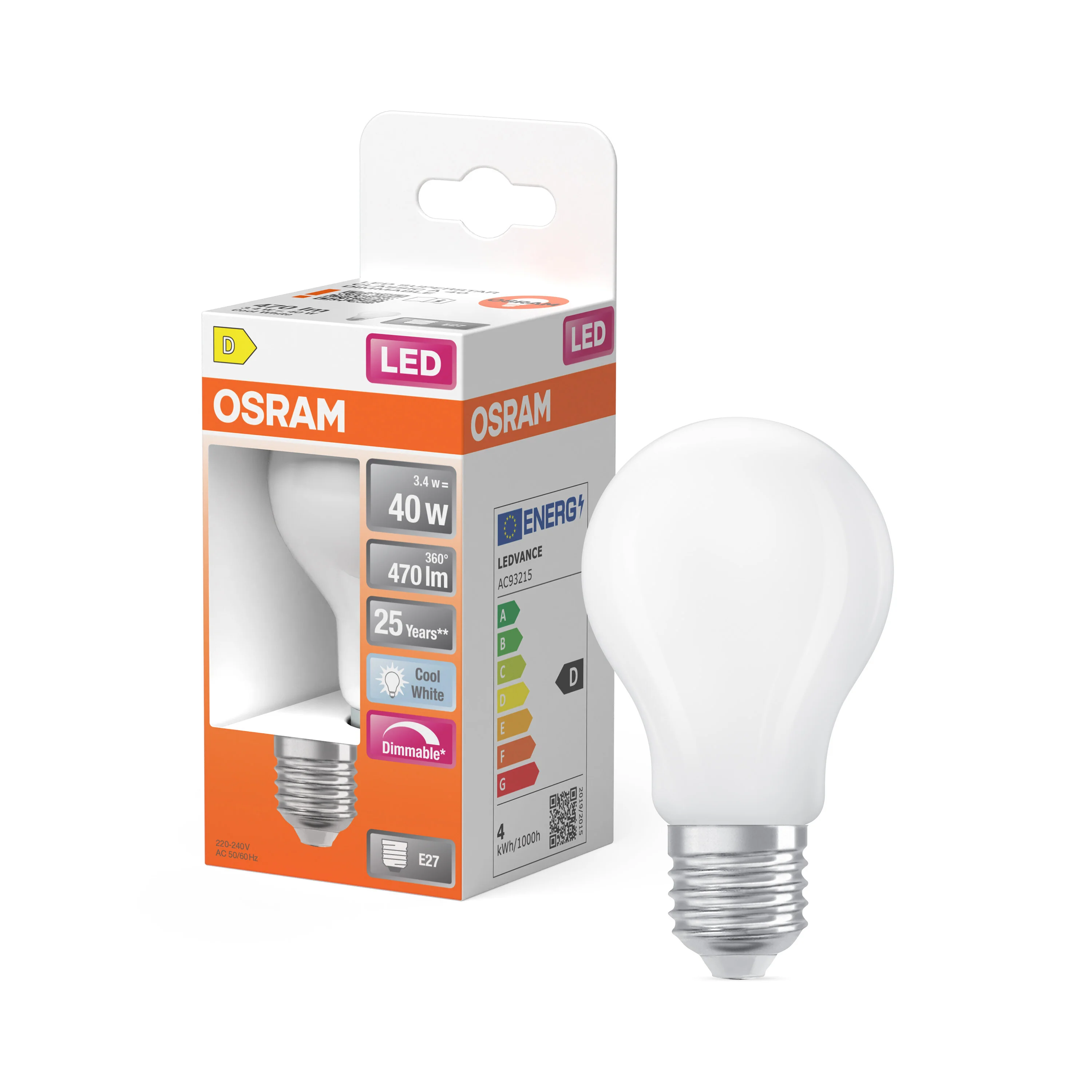 Żarówka LED OSRAM LED Superstar Classic A 40 Filament DIM 3.4W 840 Frosted E27 - Image 4