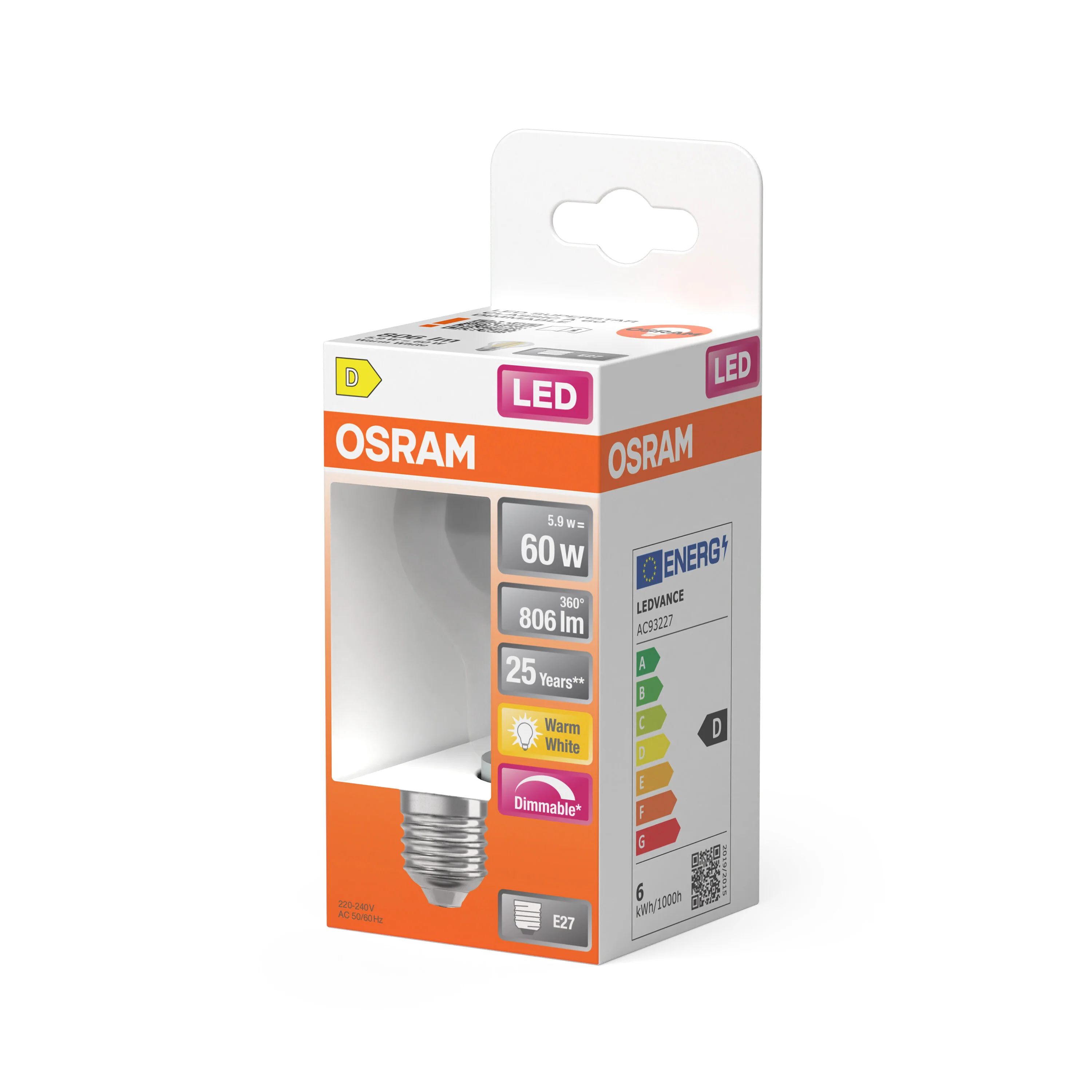Żarówka LED OSRAM LED Superstar Classic A 60 Filament DIM 5.9W 827 Clear E27 - Image 5