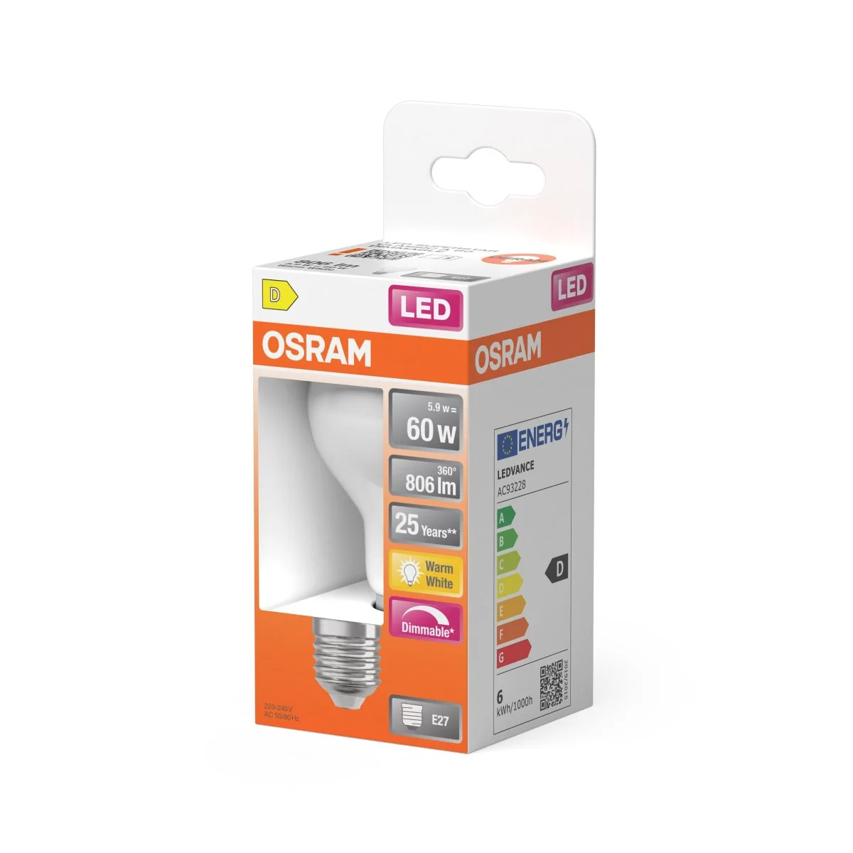 Żarówka LED OSRAM LED Superstar Classic A 60 Filament DIM 5.9W 827 Frosted E27 - Image 2