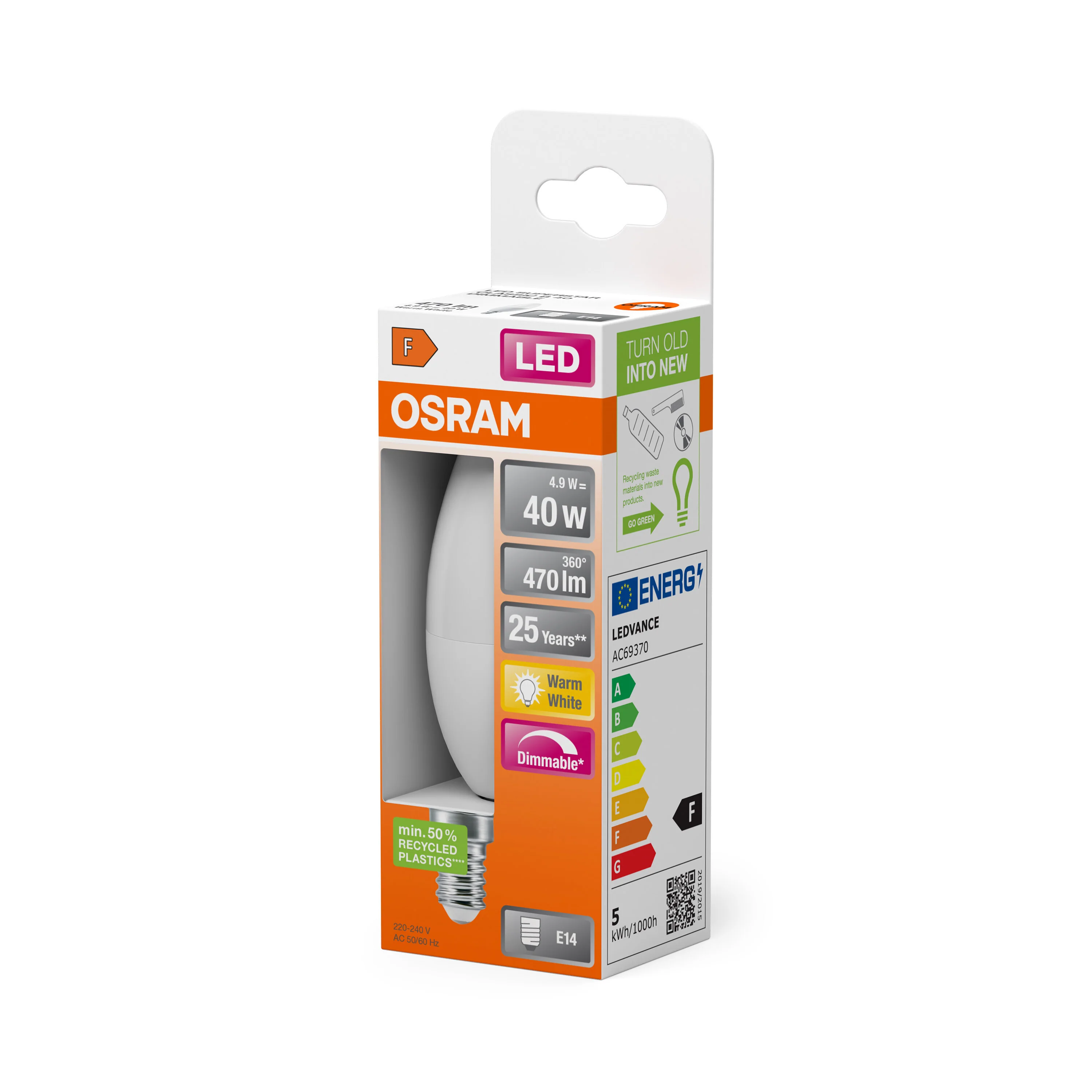 Żarówka LED OSRAM LED Superstar Classic B 40 DIM 4.9W 827 Frosted E14 - Image 5