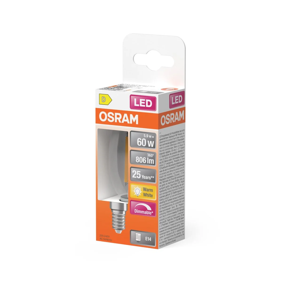 Żarówka LED OSRAM LED Superstar Classic B 60 Filament DIM 5.9W 827 Clear E14 - Image 2