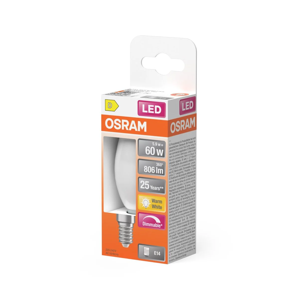 Żarówka LED OSRAM LED Superstar Classic B 60 Filament DIM 5.9W 827 Frosted E14 - Image 2
