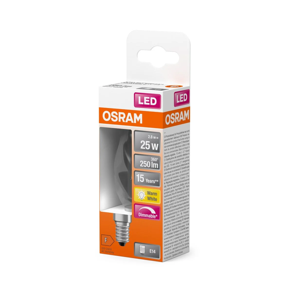 Żarówka LED OSRAM LED Superstar Classic BW 25 Filament DIM 2.8W 827 Clear E14 - Image 2