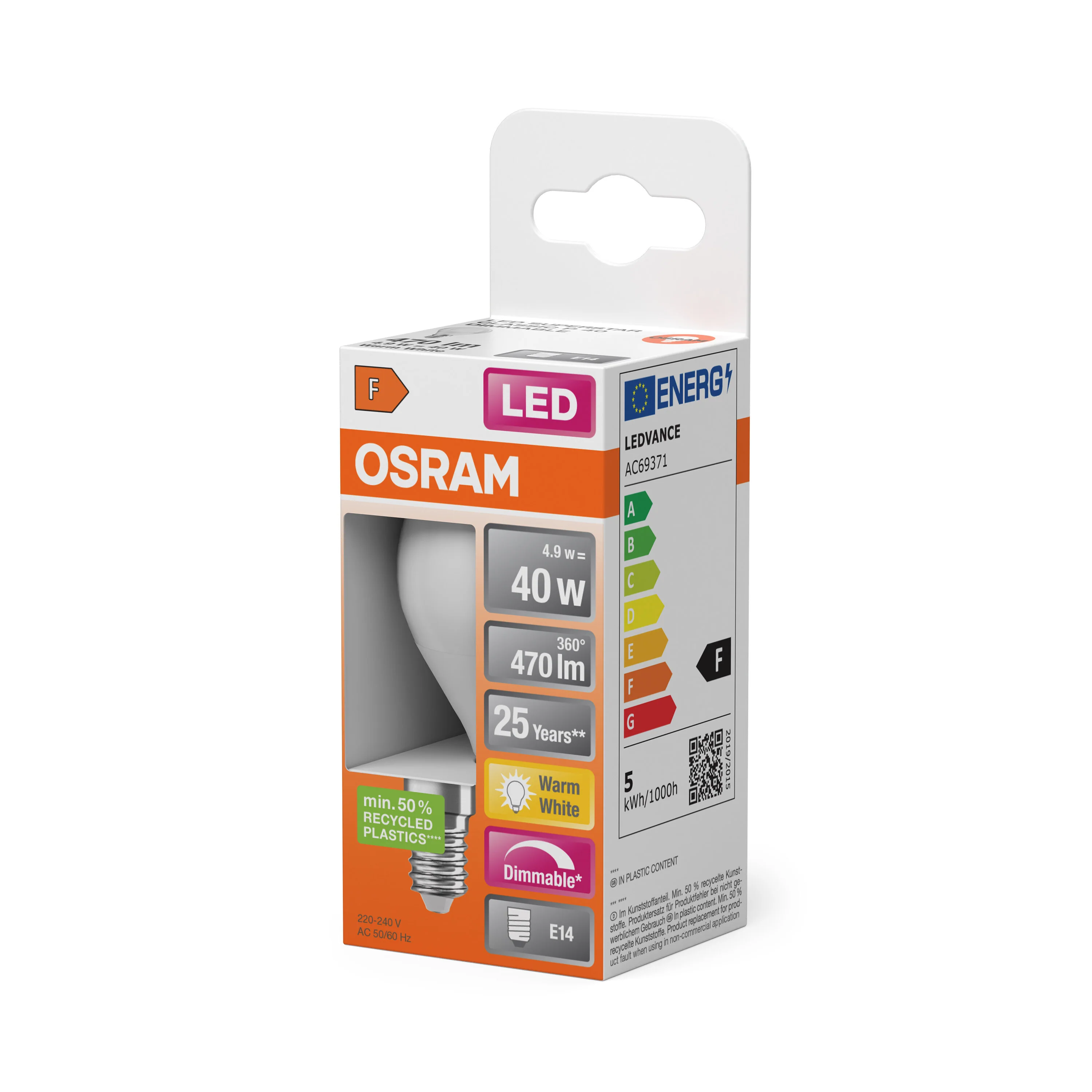 Żarówka LED OSRAM LED Superstar Classic P 40 DIM 4.9W 827 Frosted E14 - Image 5
