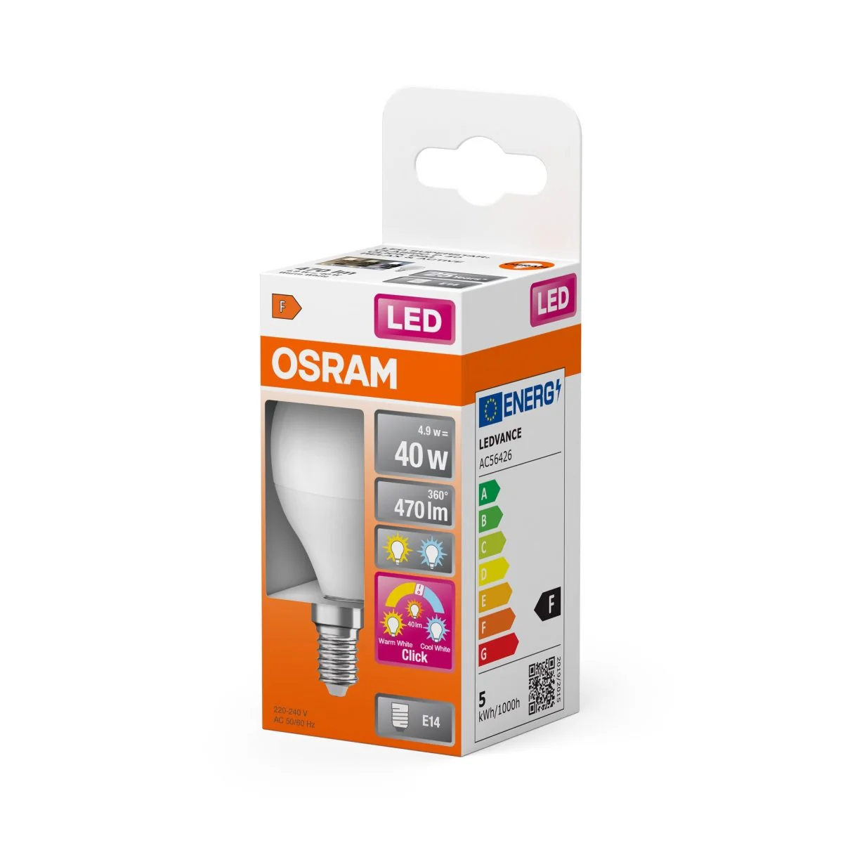 Żarówka LED OSRAM LED Superstar  classic P 40 Relax/Active/Sleep 4.9W 827/840 Frosted E14 3x click - Image 2