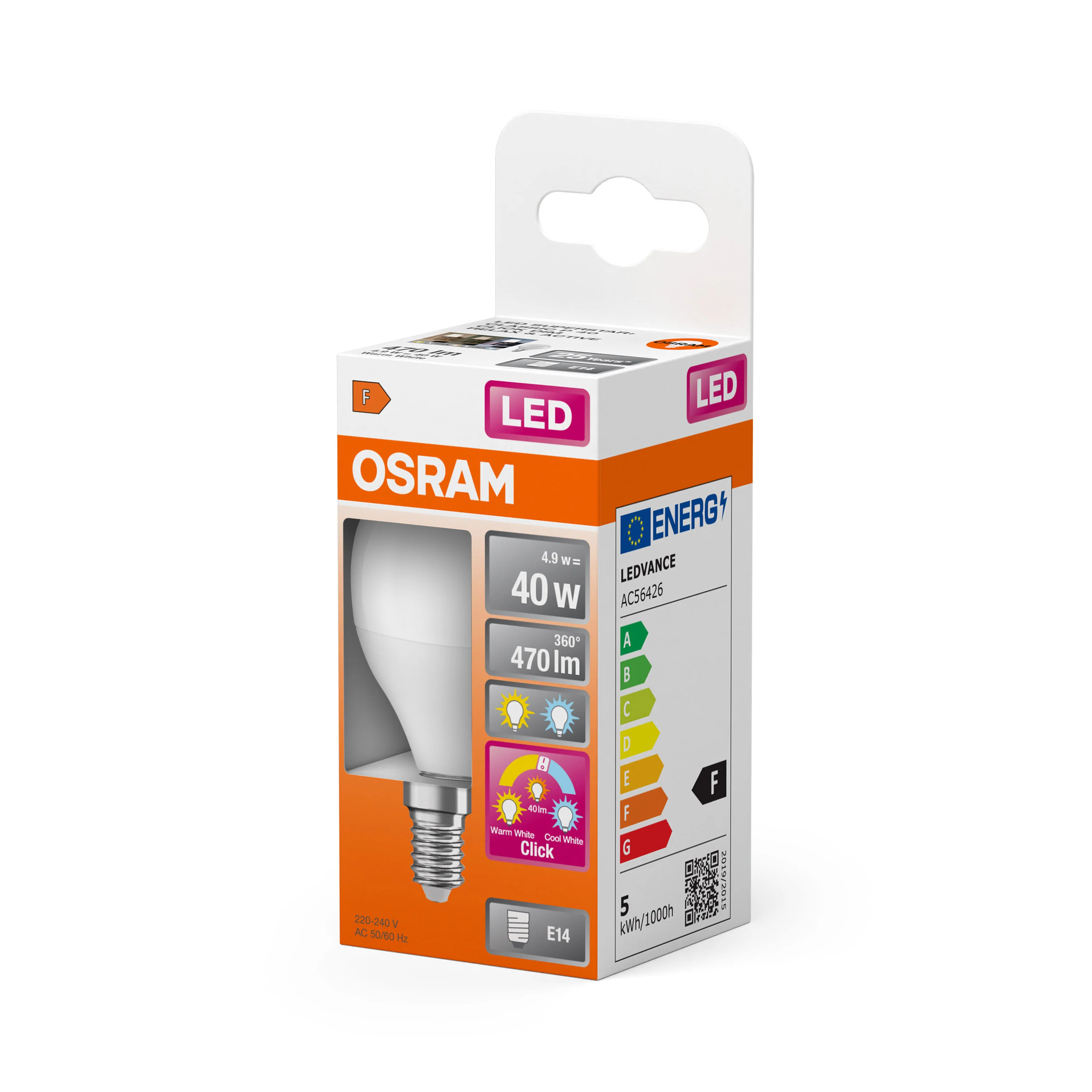 Żarówka LED OSRAM LED Superstar  classic P 40 Relax/Active/Sleep 4.9W 827/840 Frosted E14 3x click - Image 5