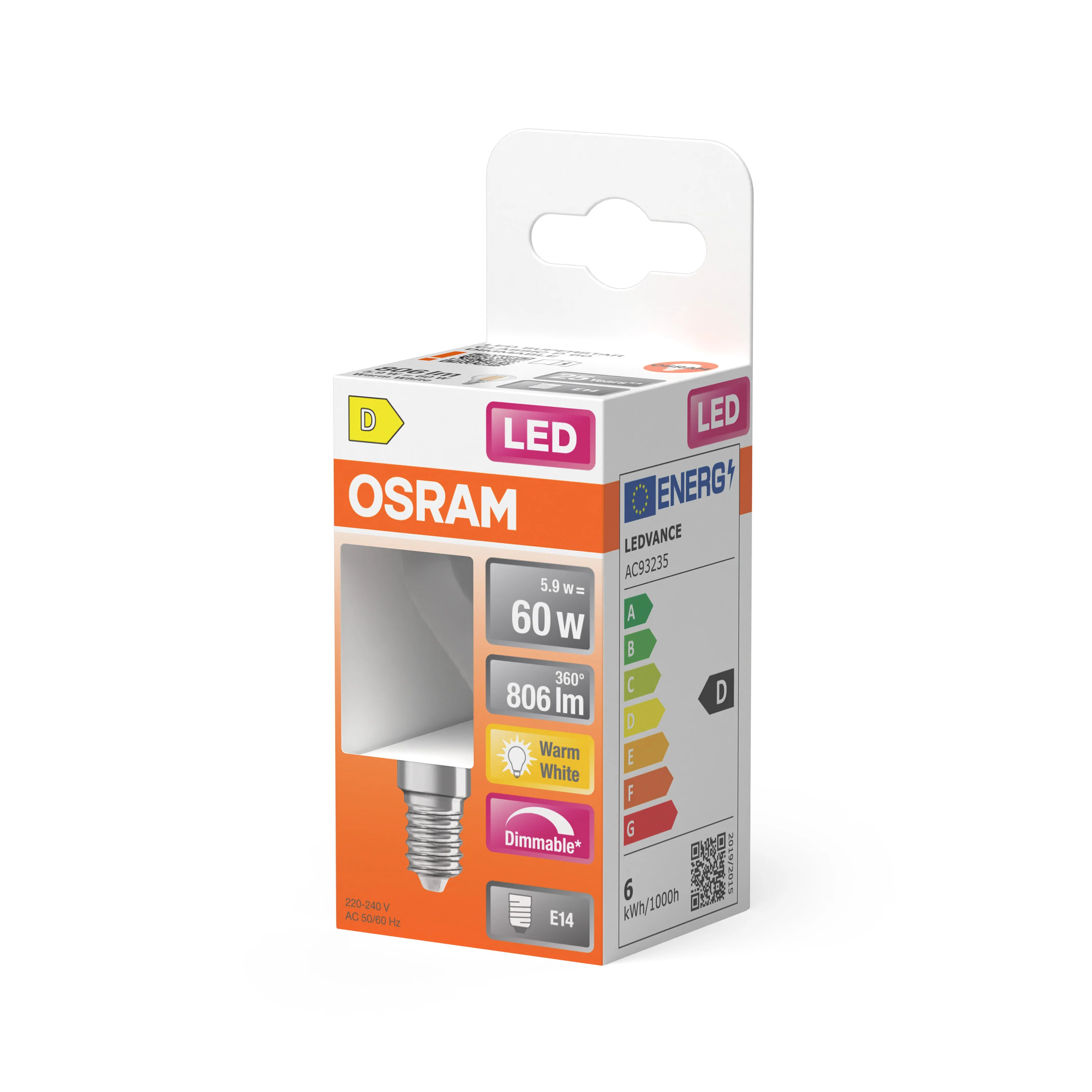 Żarówka LED OSRAM LED Superstar Classic P 60 Filament DIM 5.9W 827 Clear E14 - Image 5