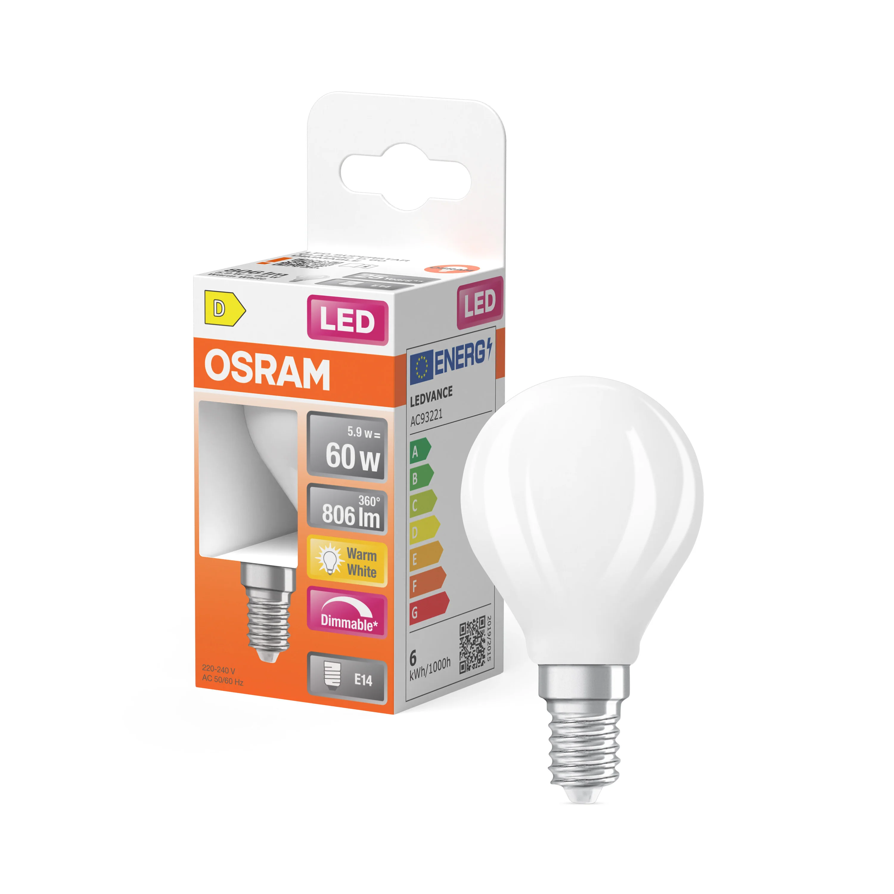 Żarówka LED OSRAM LED Superstar Classic P 60 Filament DIM 5.9W 827 Frosted E14 - Image 4