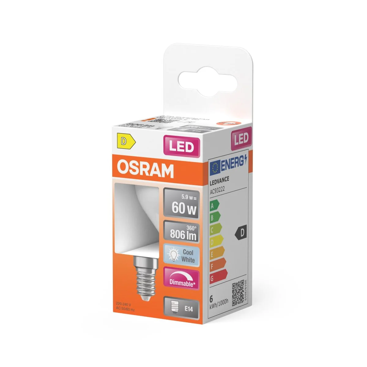 Żarówka LED OSRAM LED Superstar Classic P 60 Filament DIM 5.9W 840 Frosted E14 - Image 2