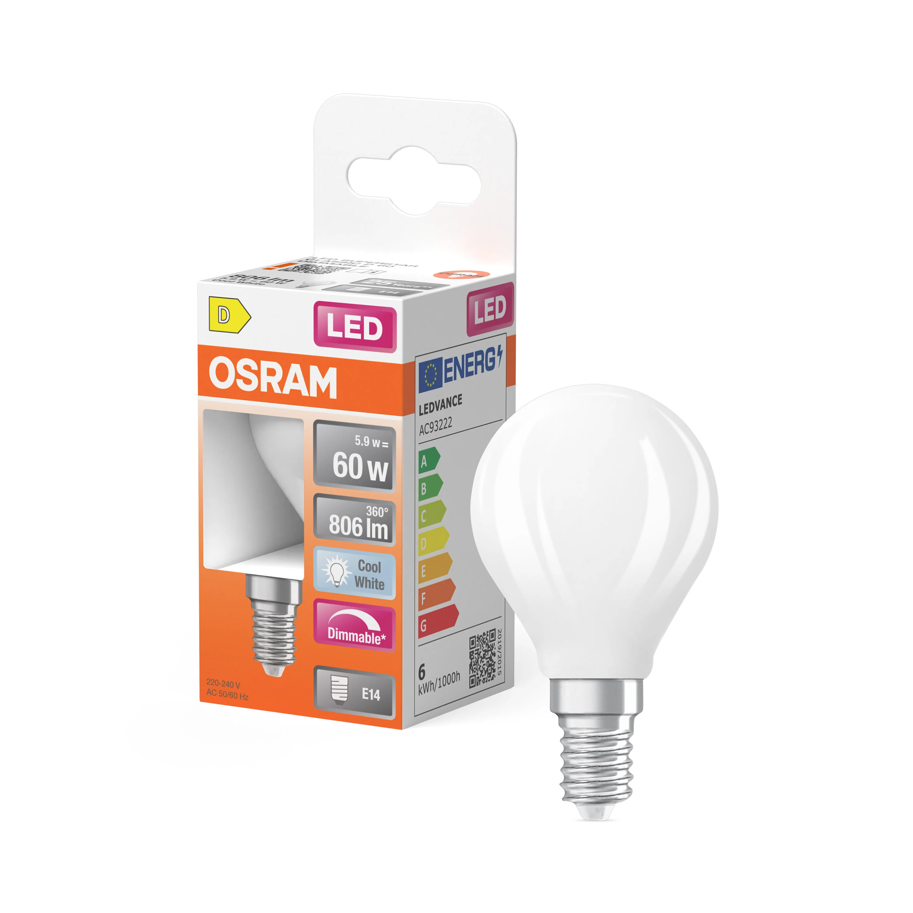 Żarówka LED OSRAM LED Superstar Classic P 60 Filament DIM 5.9W 840 Frosted E14 - Image 4