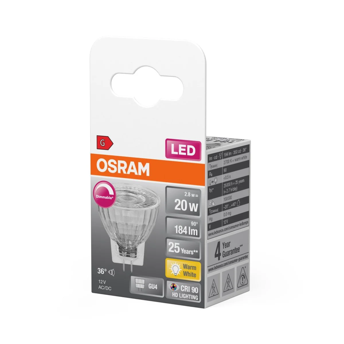 Żarówka LED OSRAM LED Superstar MR11 20 36° DIM 2.8W 927 GU4 - Image 2
