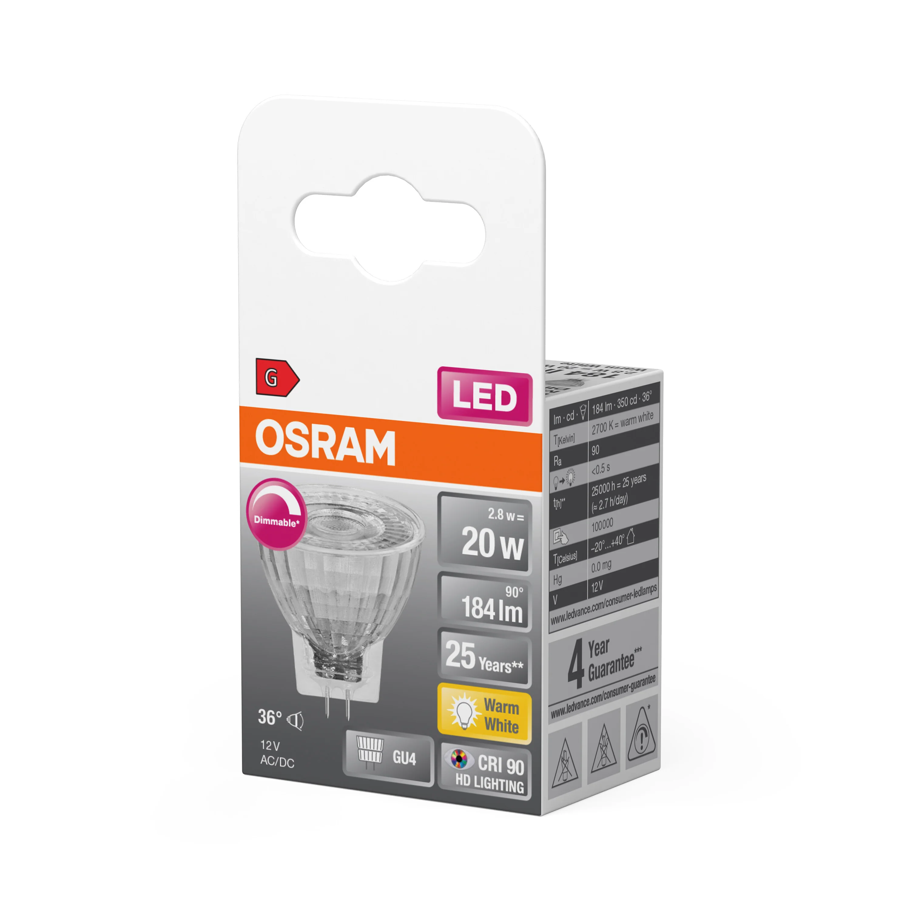 Żarówka LED OSRAM LED Superstar MR11 20 36° DIM 2.8W 927 GU4 - Image 5