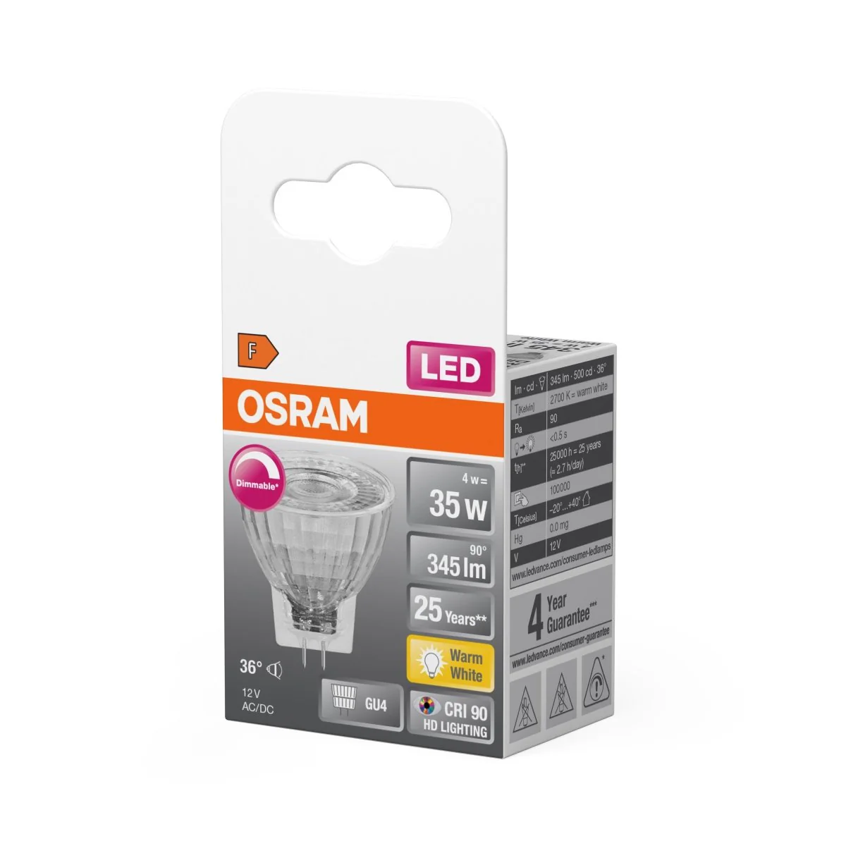 Żarówka LED OSRAM LED Superstar MR11 35 36° DIM 4.5W 927 GU4 - Image 2