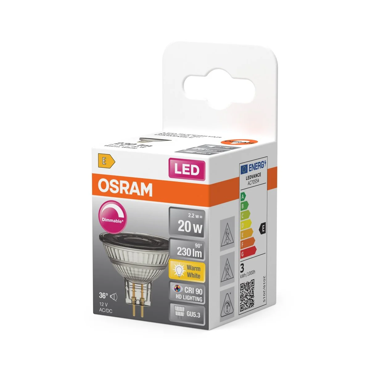 Żarówka LED OSRAM LED Superstar MR16 20 36° DIM 2.2W 927 GU5.3 - Image 2