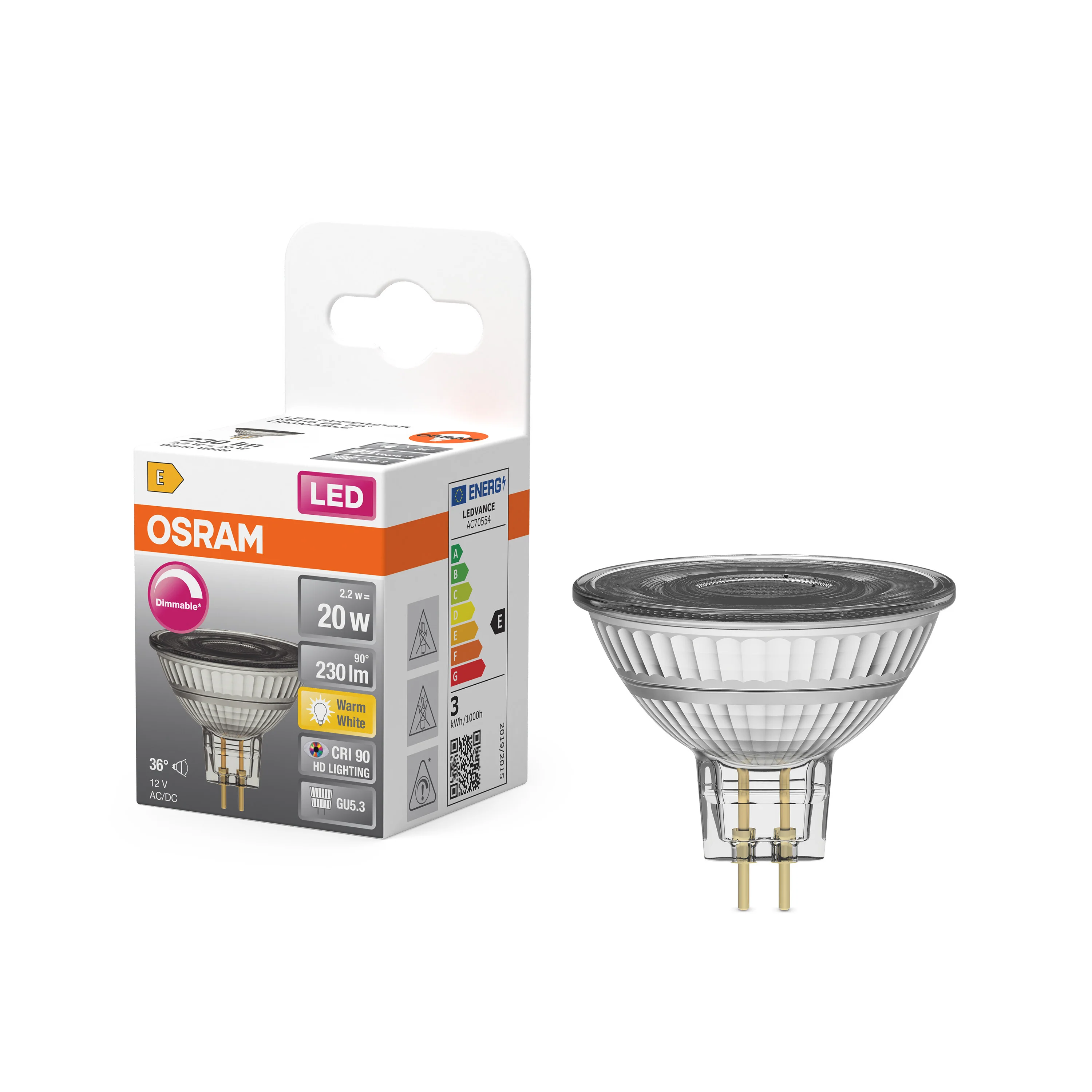 Żarówka LED OSRAM LED Superstar MR16 20 36° DIM 2.2W 927 GU5.3 - Image 4