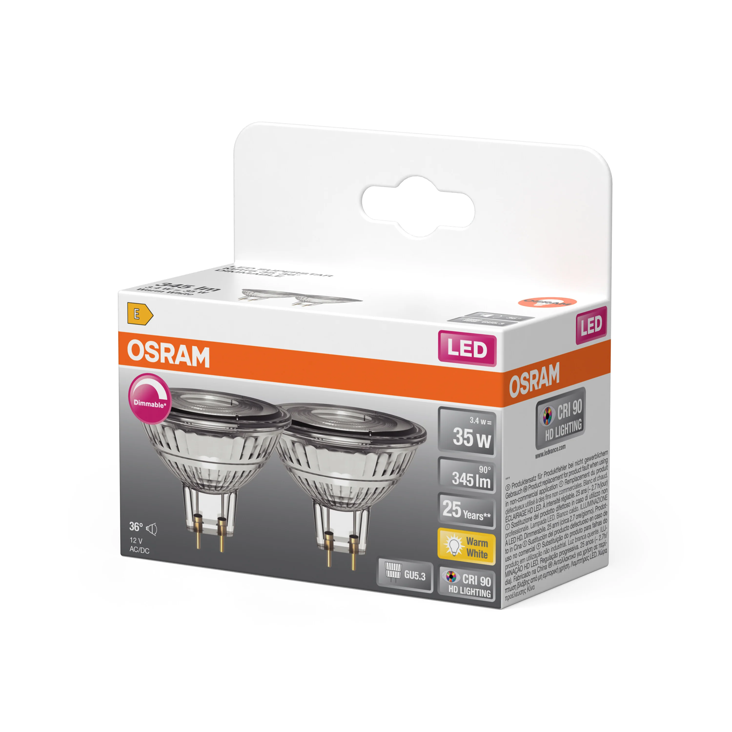 Żarówka LED OSRAM LED Superstar MR16 35 36° DIM 3.4W 927 GU5.3 - Image 5