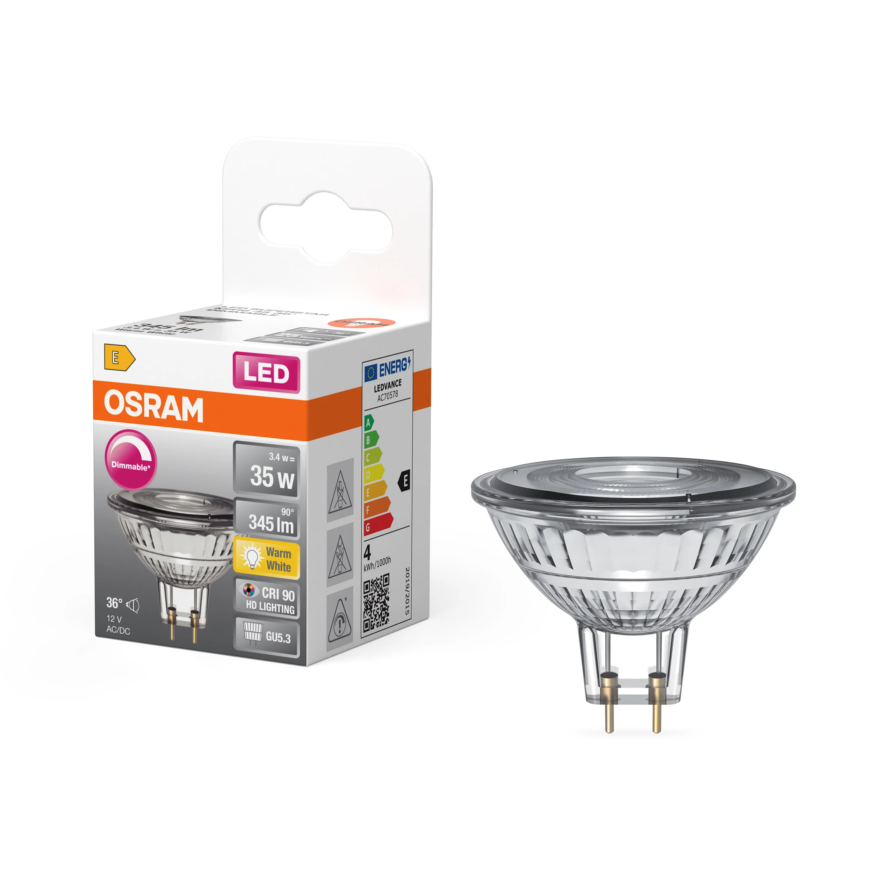 Żarówka LED OSRAM LED Superstar MR16 35 36° DIM 3.4W 927 GU5.3  ciepła - Image 4