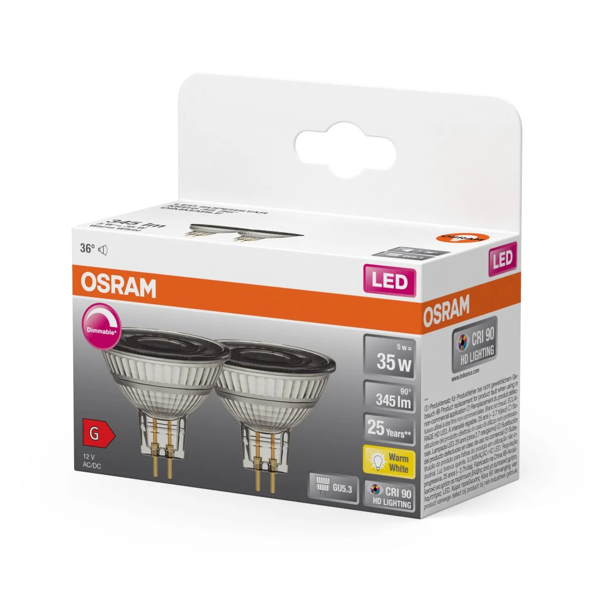 Żarówka LED OSRAM LED Superstar MR16 35 36° DIM 5W 927 GU5.3 - Image 2