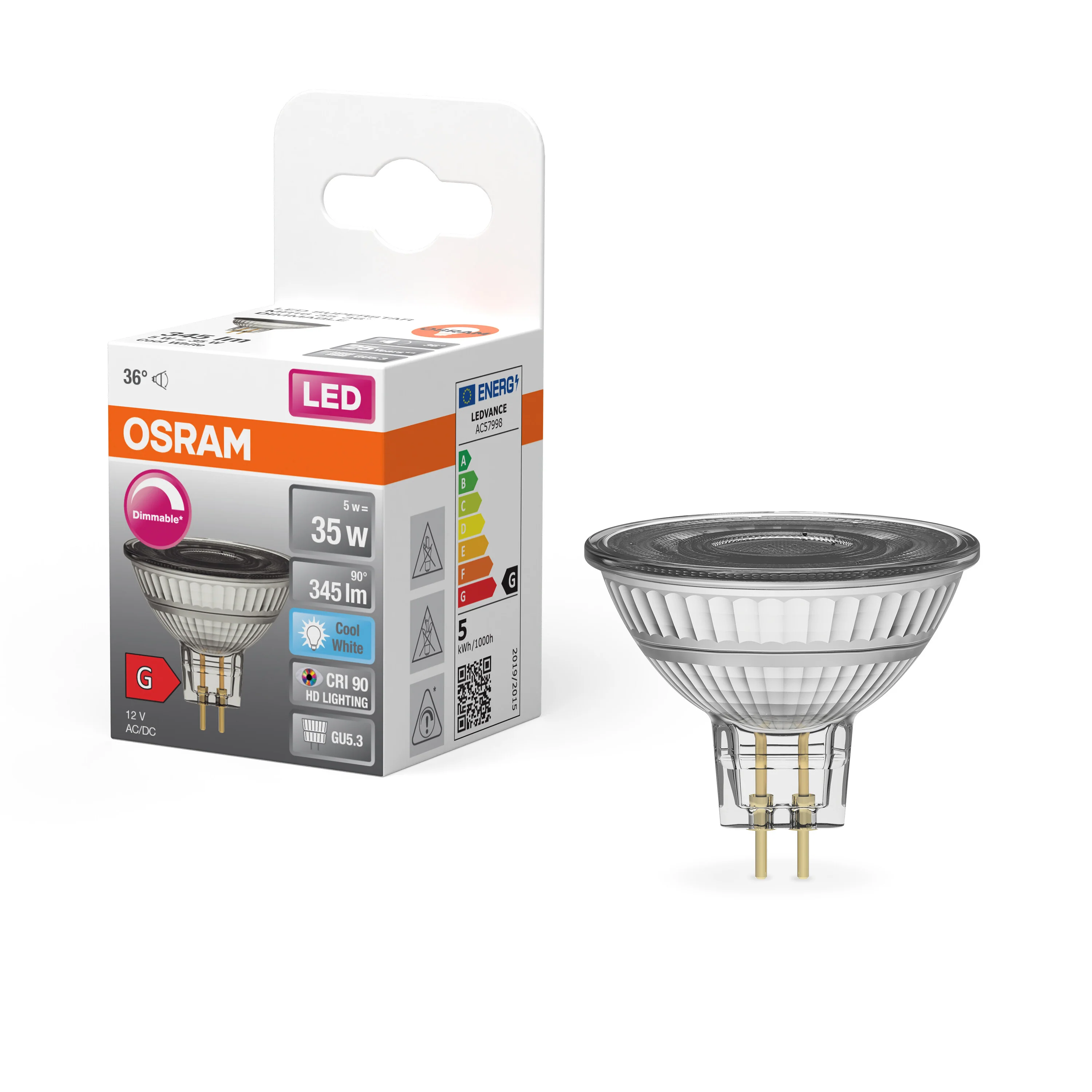Żarówka LED OSRAM LED Superstar MR16 35 36° DIM 5W 940 GU5.3 - Image 4