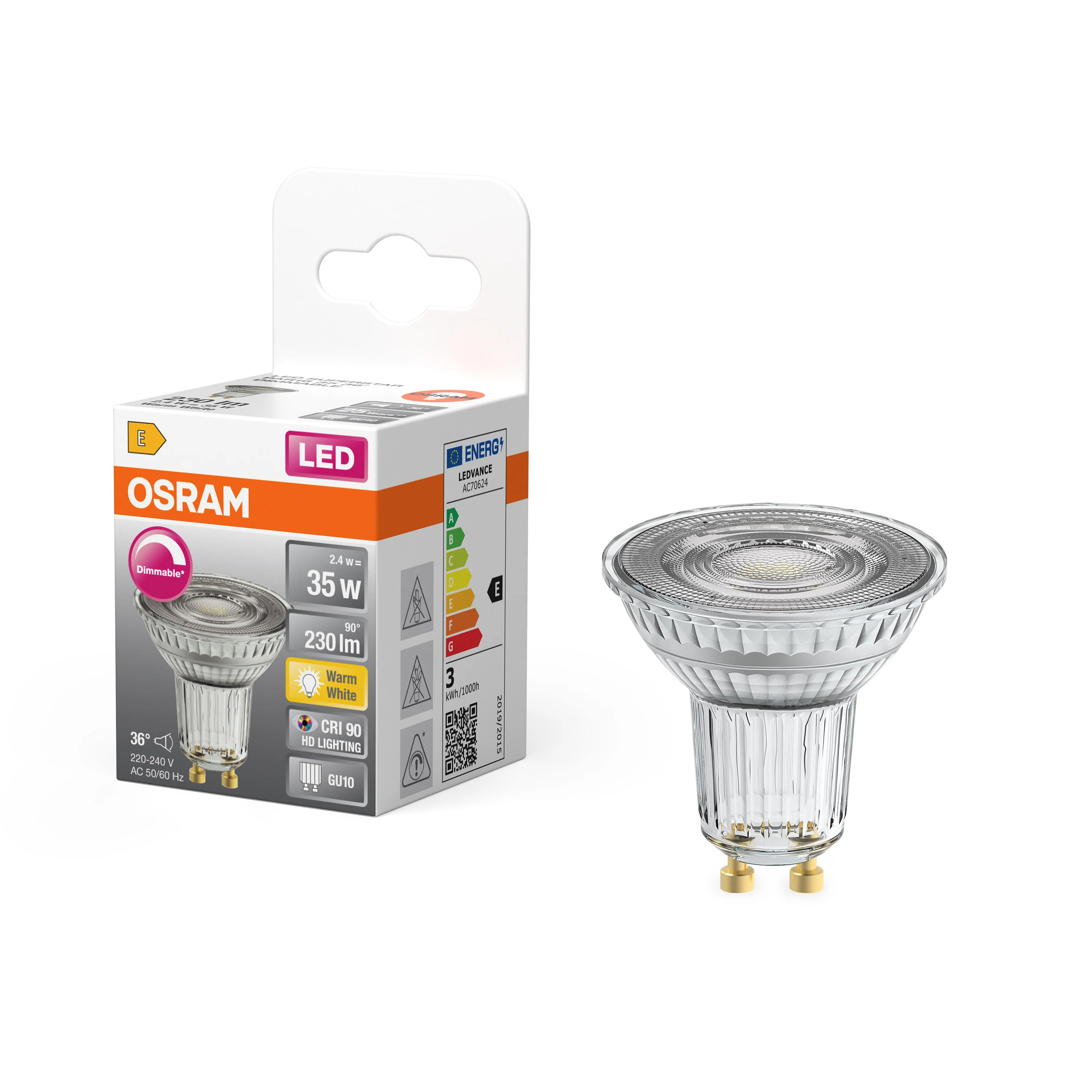 Żarówka LED OSRAM LED Superstar PAR 16 35 36° DIM 2.4W 927 GU10 ciepła - Image 4